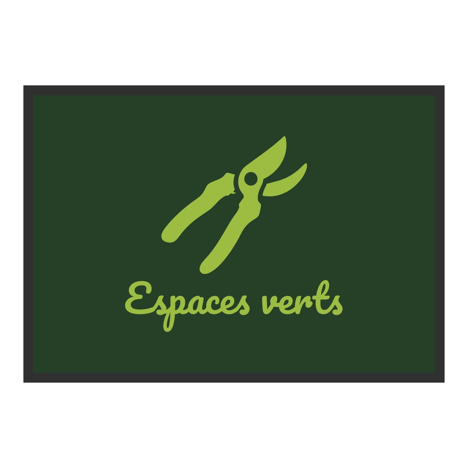 Vue du tapis Sécateur Espaces verts dans son format et ses couleurs de départ
