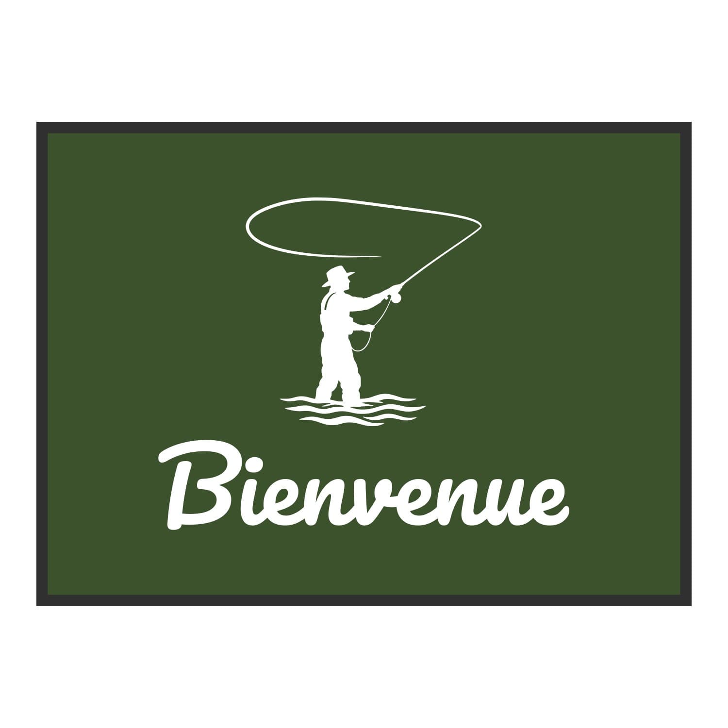 Vue du tapis Pêcheur à la mouche dans son format et ses couleurs de départ