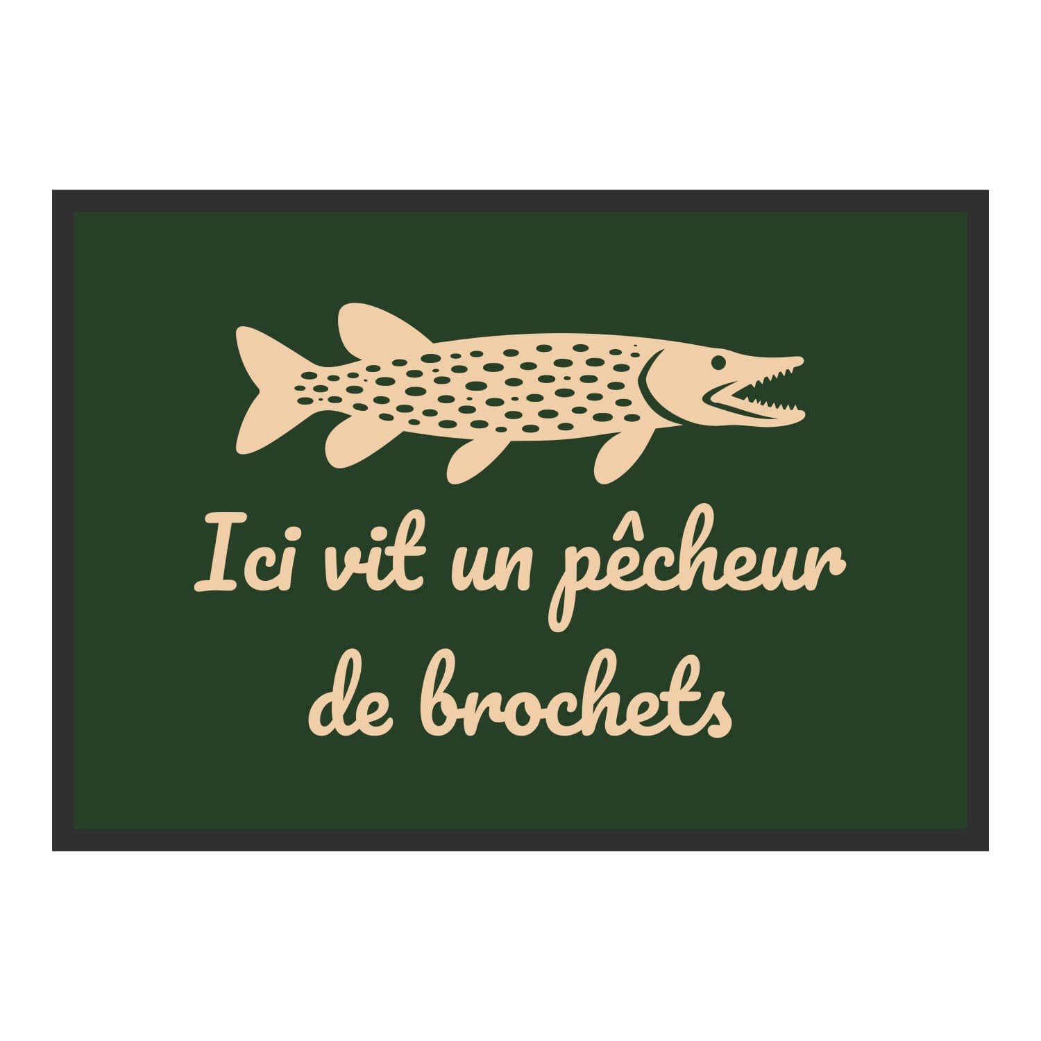 Vue du tapis Ici vit un pêcheur de brochets dans son format et ses couleurs de départ