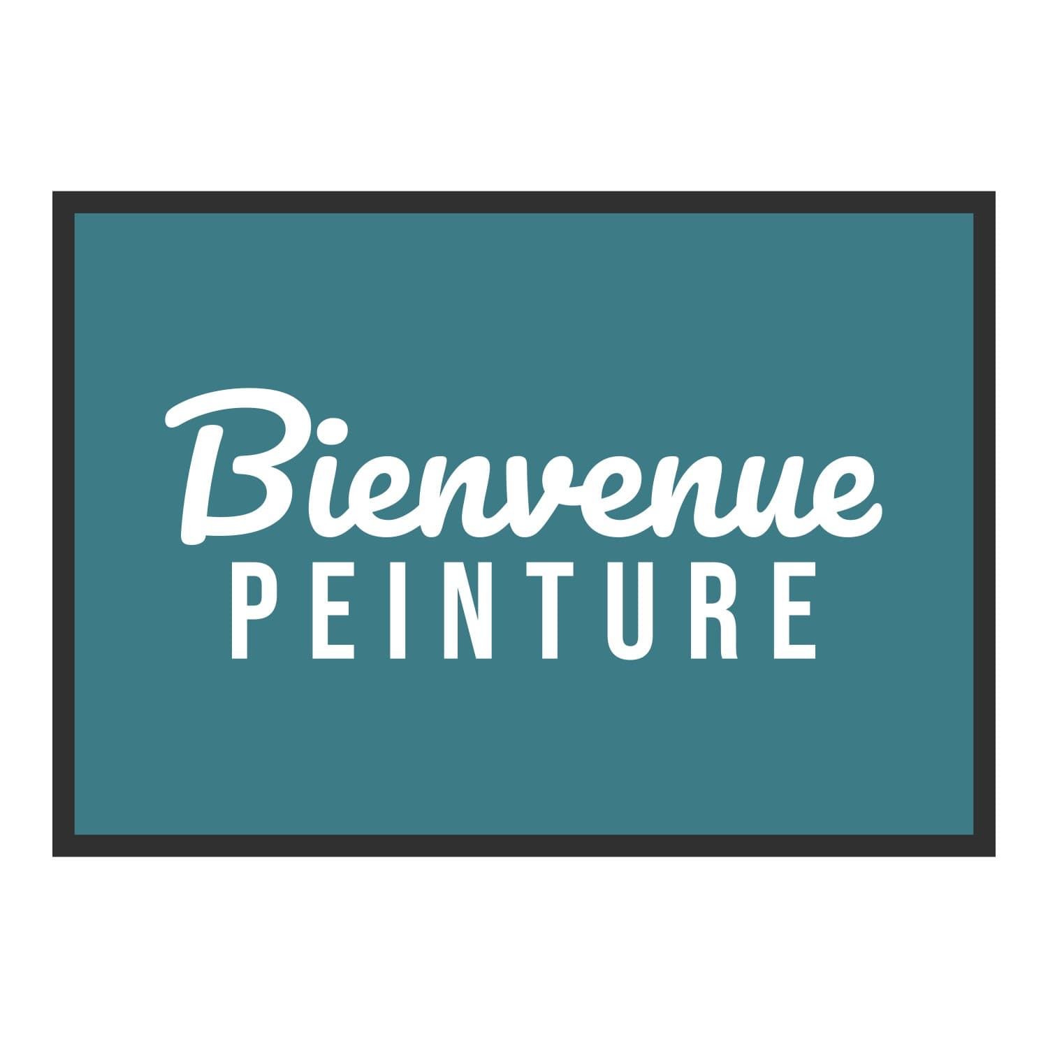 Vue du tapis Bienvenue peinture dans son format et ses couleurs de départ