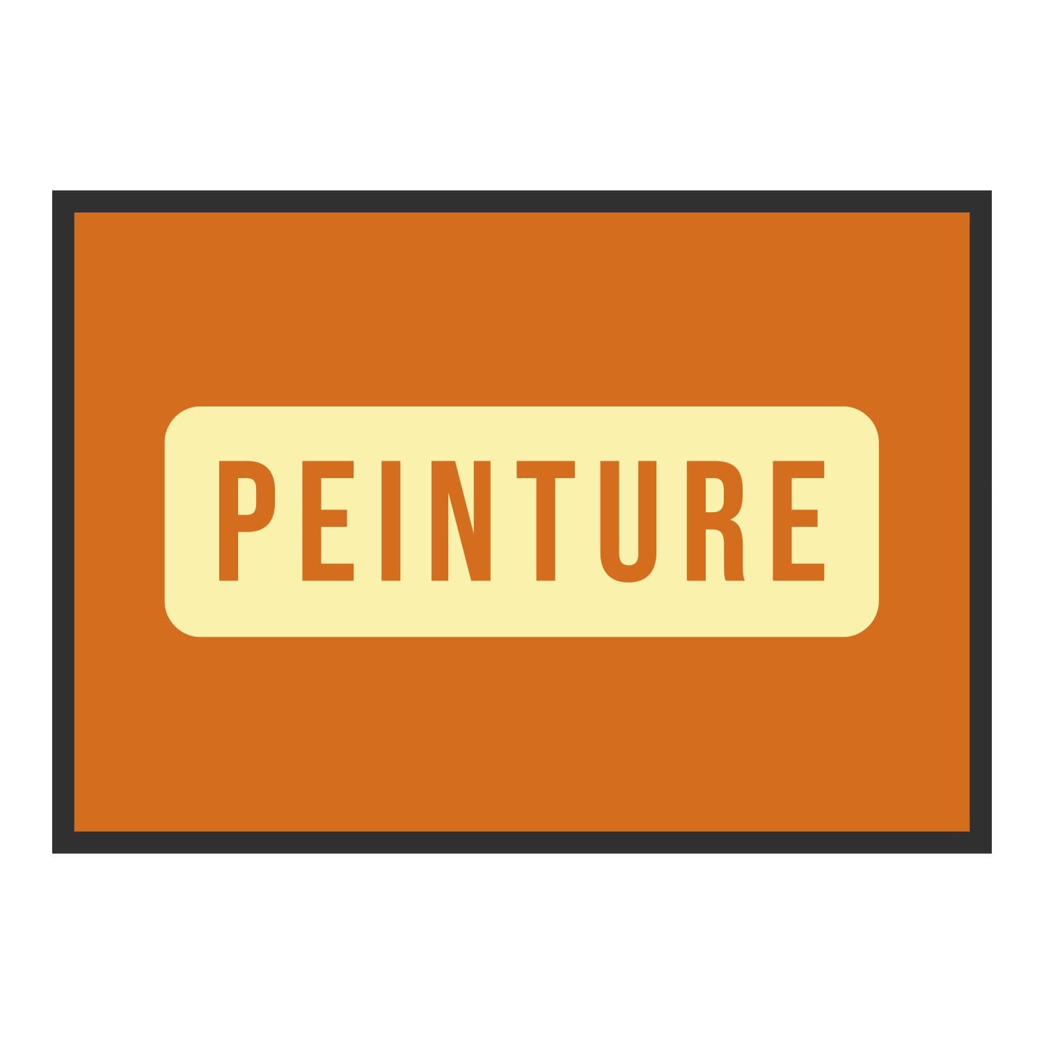 Vue du tapis Peinture panneau dans son format et ses couleurs de départ