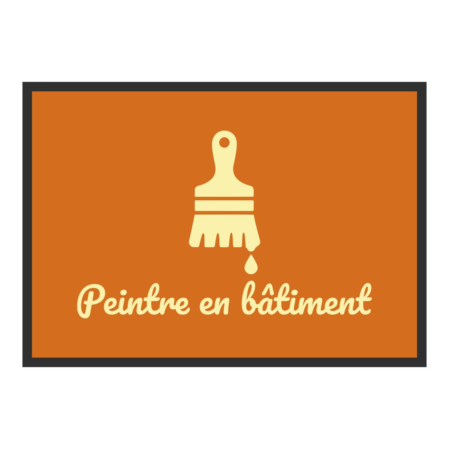 Vue du tapis Pinceau Peintre en bâtiment dans son format et ses couleurs de départ