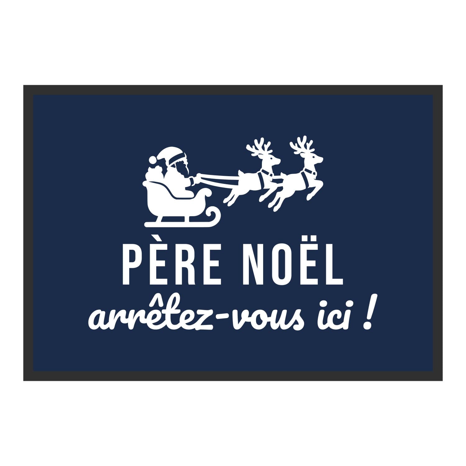 Vue du tapis Père Noël, arrêtez-vous ici ! dans son format et ses couleurs de départ
