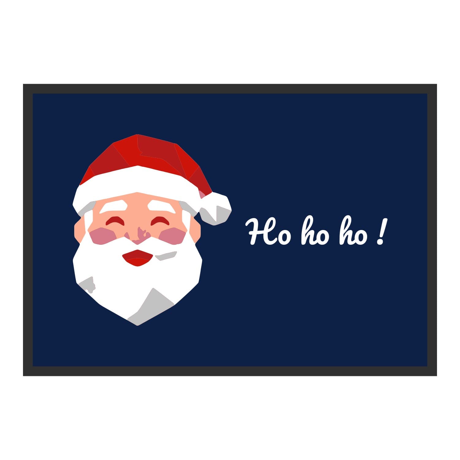 Vue du tapis Père Noël géométrique dans son format et ses couleurs de départ