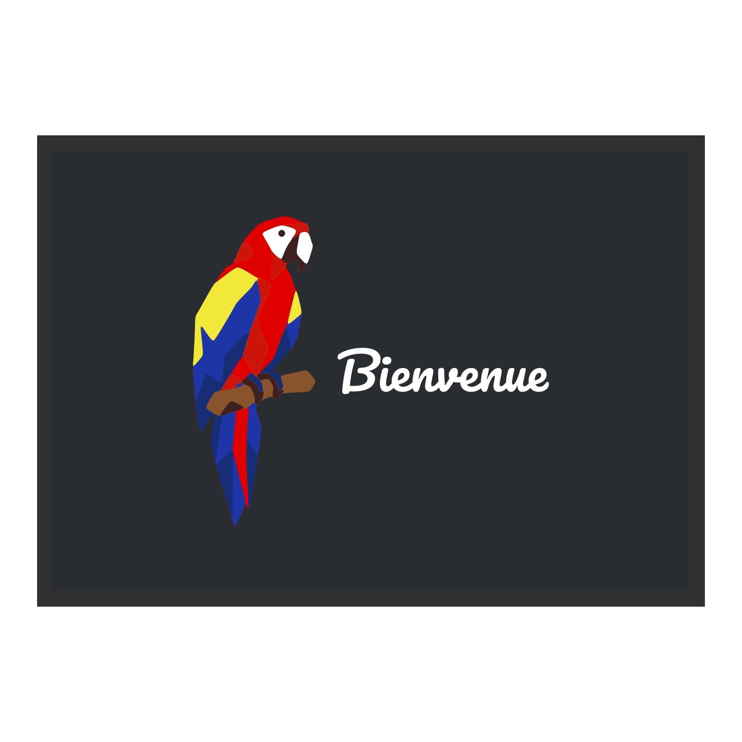 Vue du tapis Perroquet géométrique dans son format et ses couleurs de départ