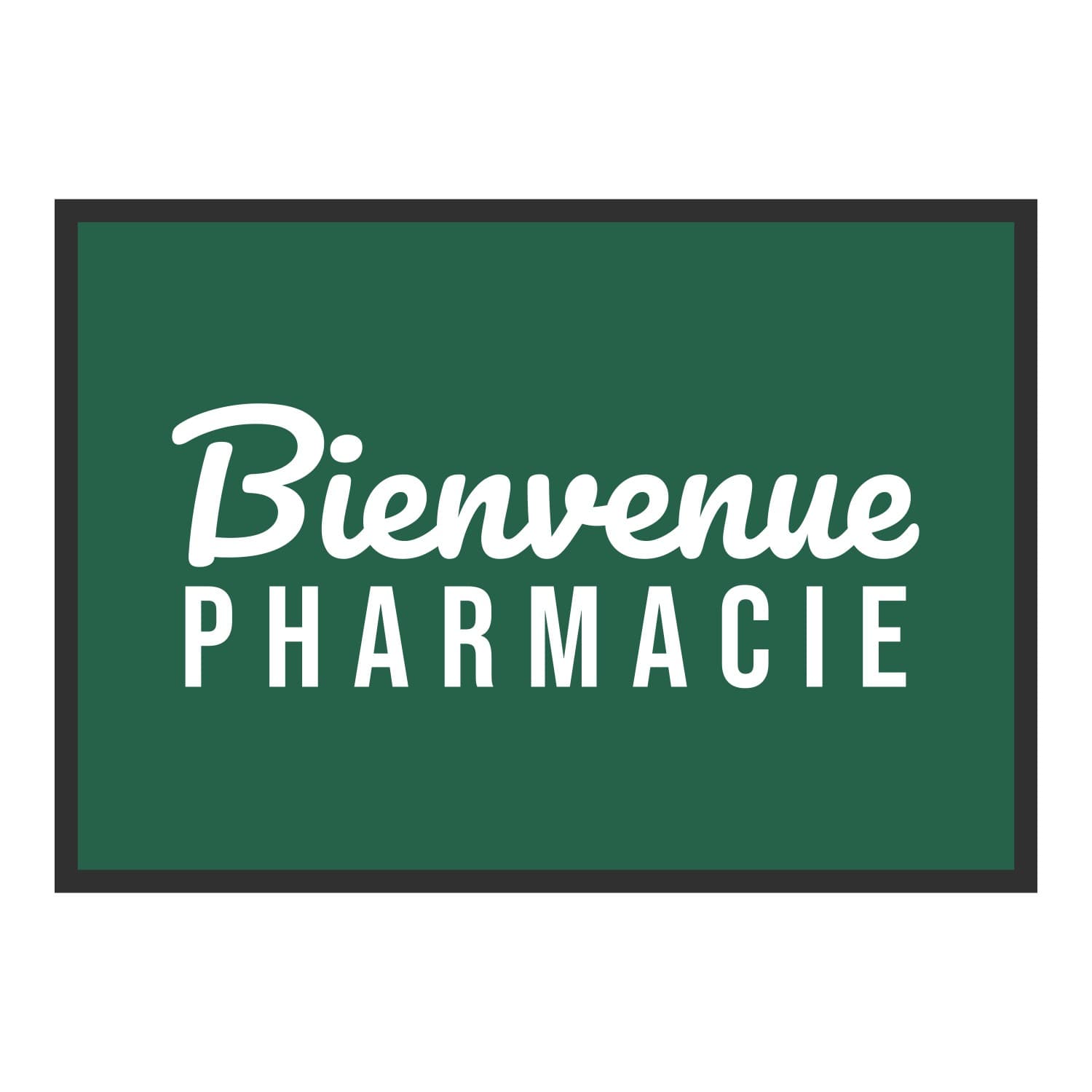 Vue du tapis Bienvenue pharmacie dans son format et ses couleurs de départ