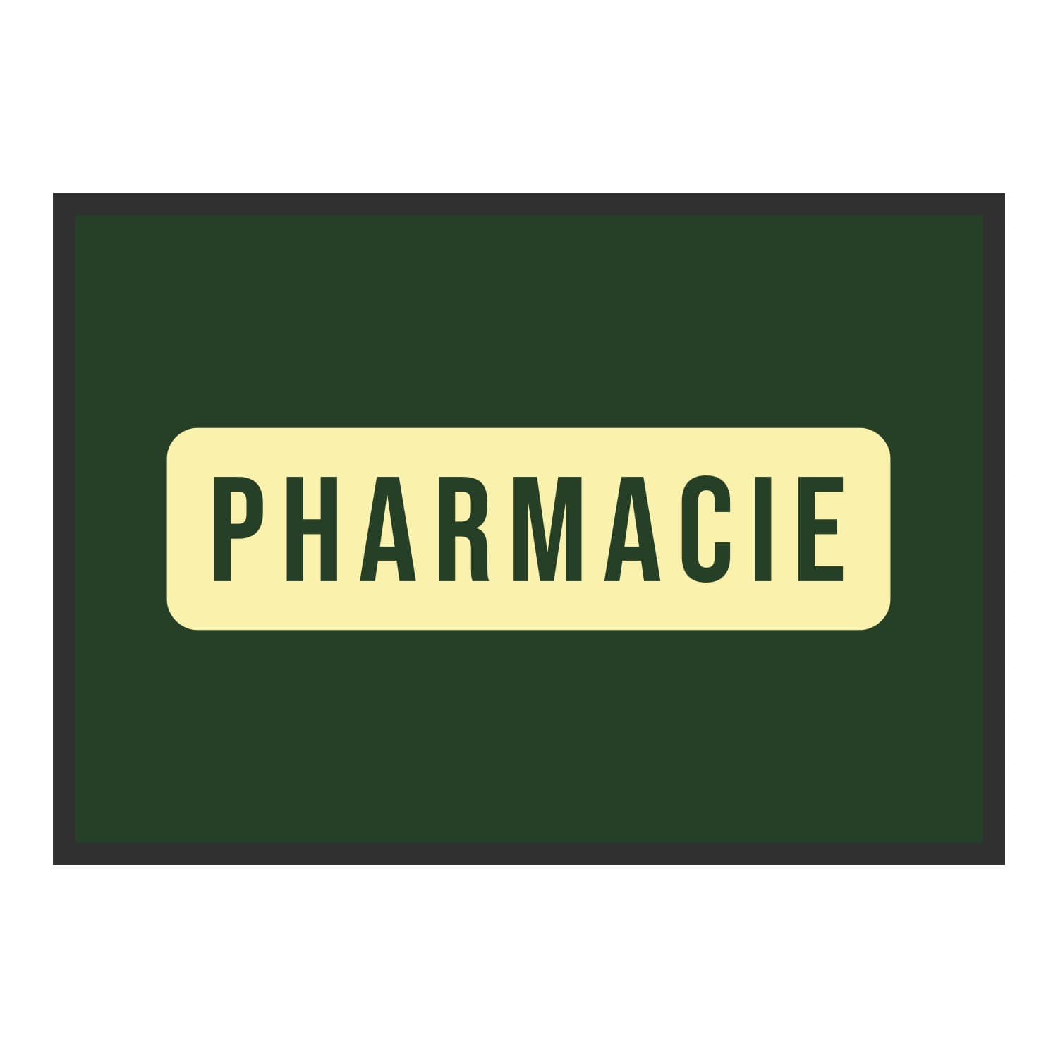 Vue du tapis Pharmacie panneau dans son format et ses couleurs de départ