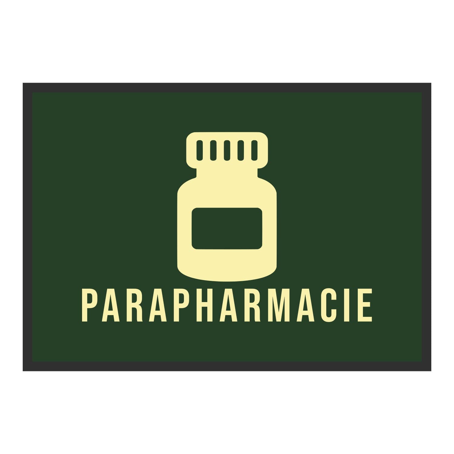Vue du tapis Flacon Parapharmacie dans son format et ses couleurs de départ