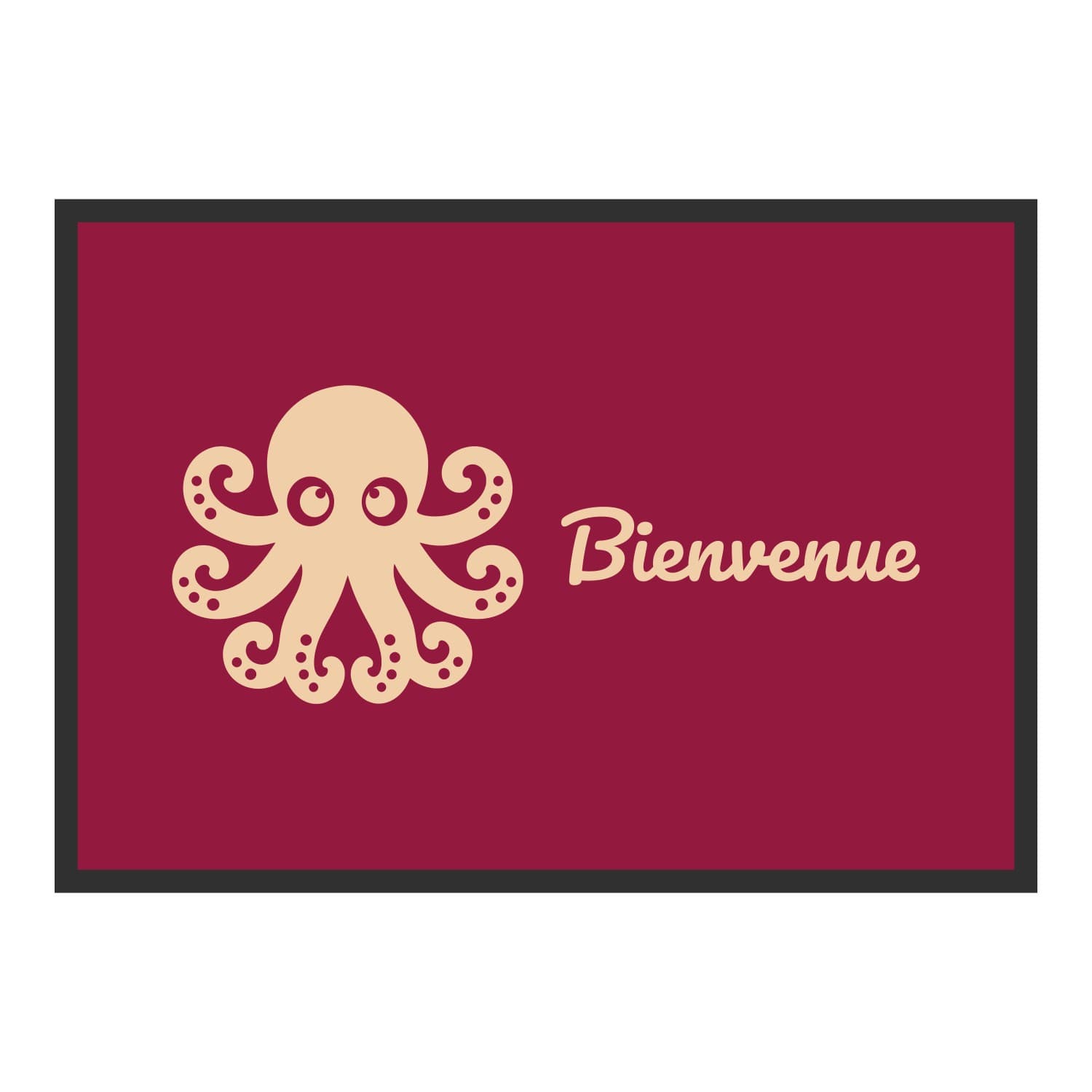 Vue du tapis Pieuvre Bienvenue dans son format et ses couleurs de départ