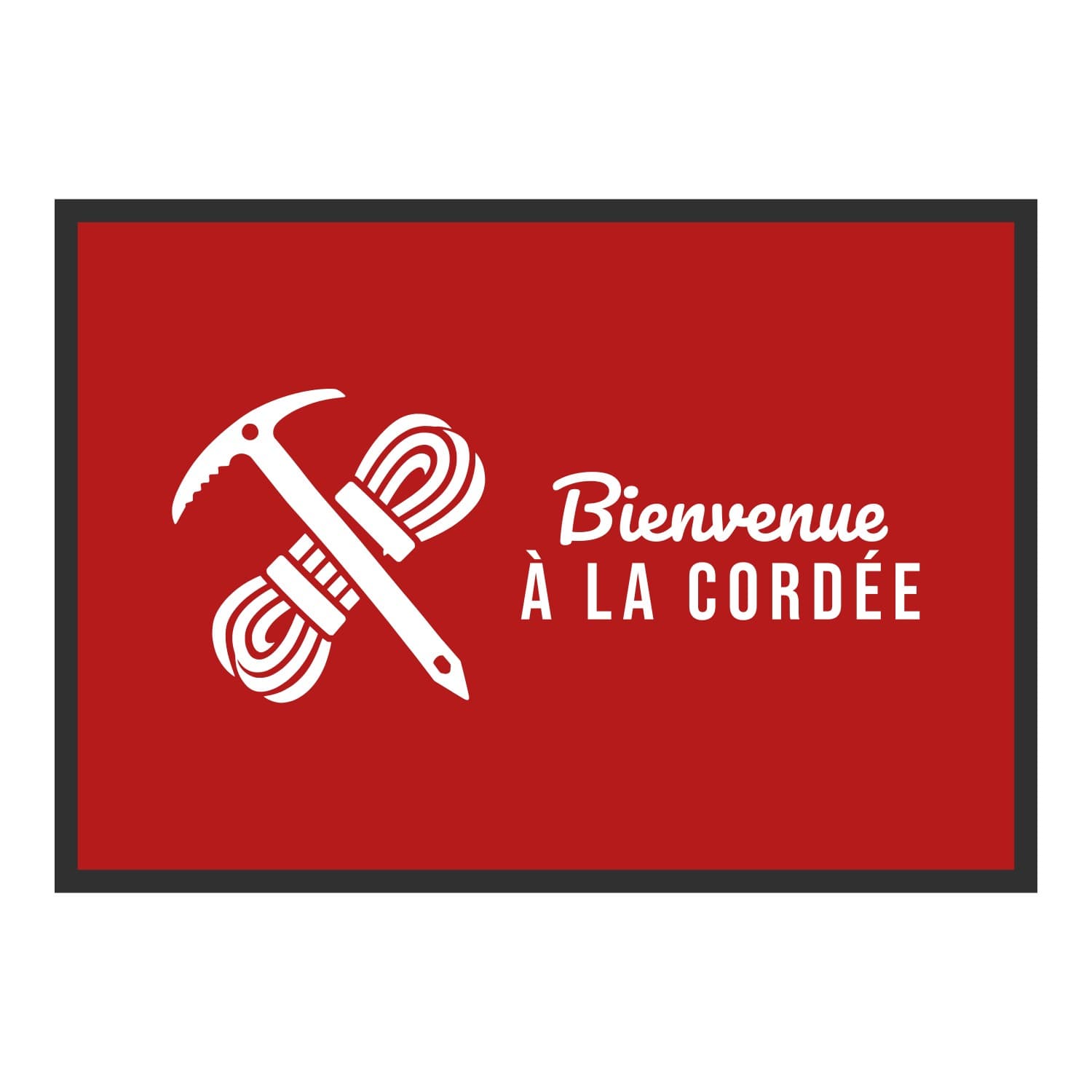 Vue du tapis Bienvenue à la cordée dans son format et ses couleurs de départ