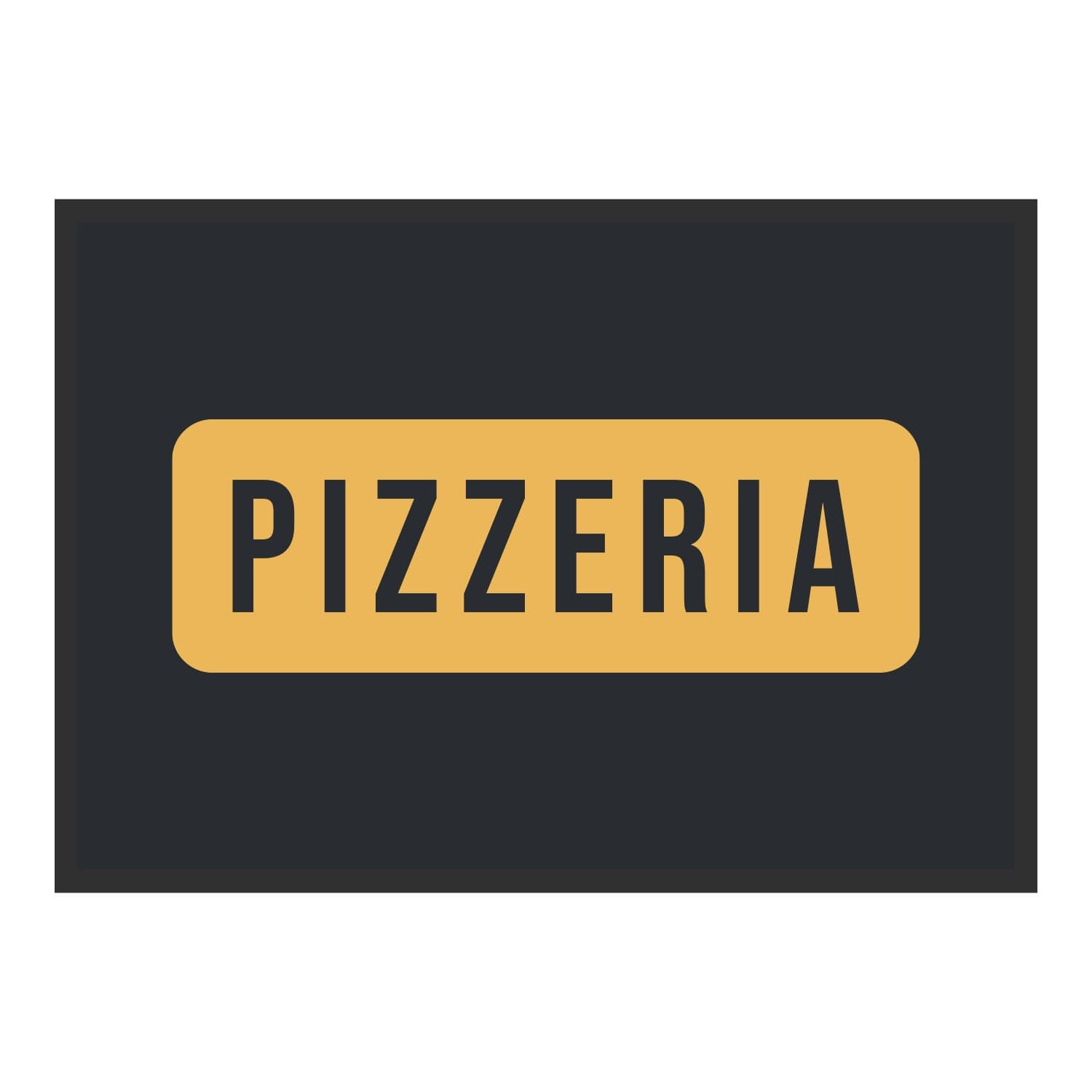 Vue du tapis Pizzeria panneau dans son format et ses couleurs de départ