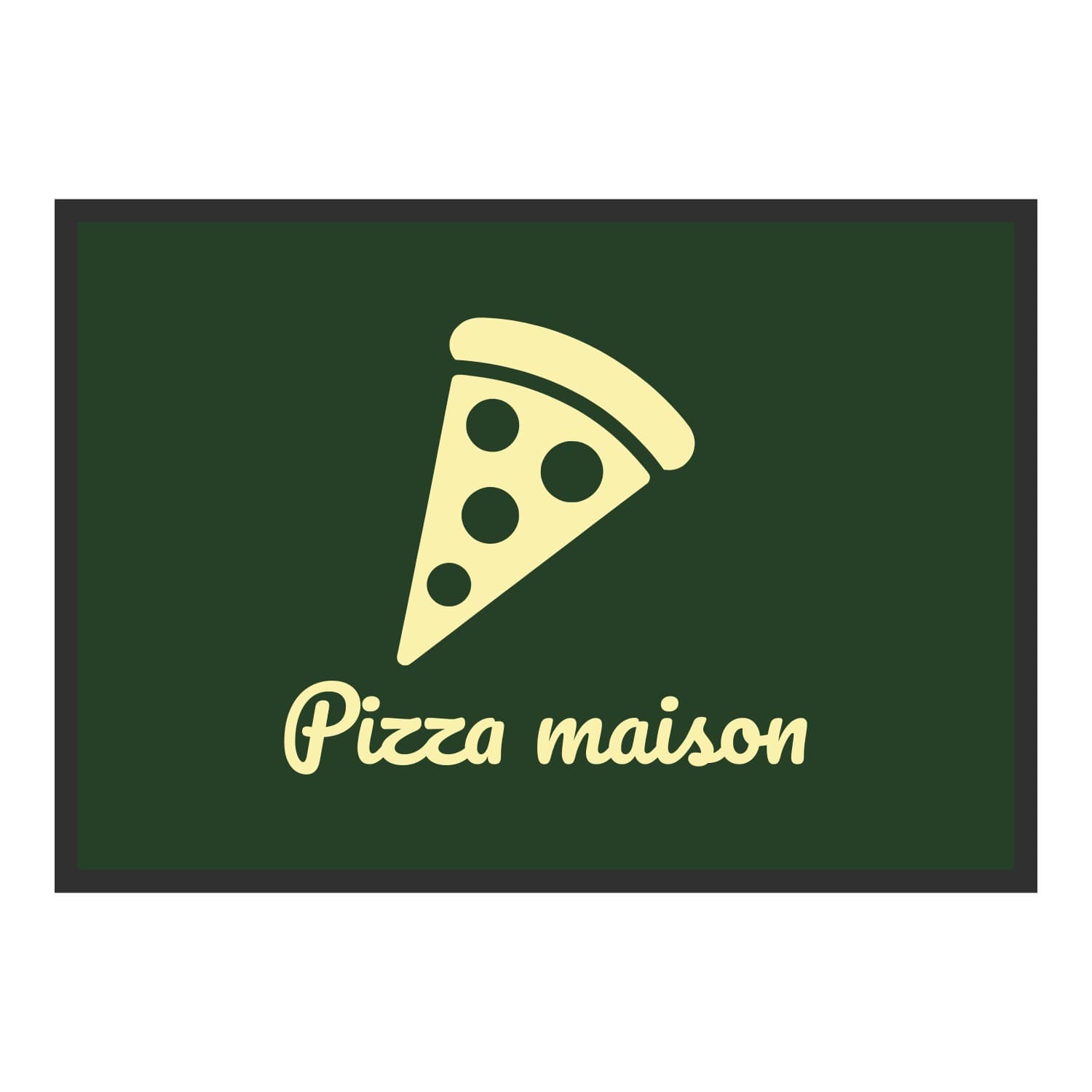 Vue du tapis Part de pizza Pizza maison dans son format et ses couleurs de départ
