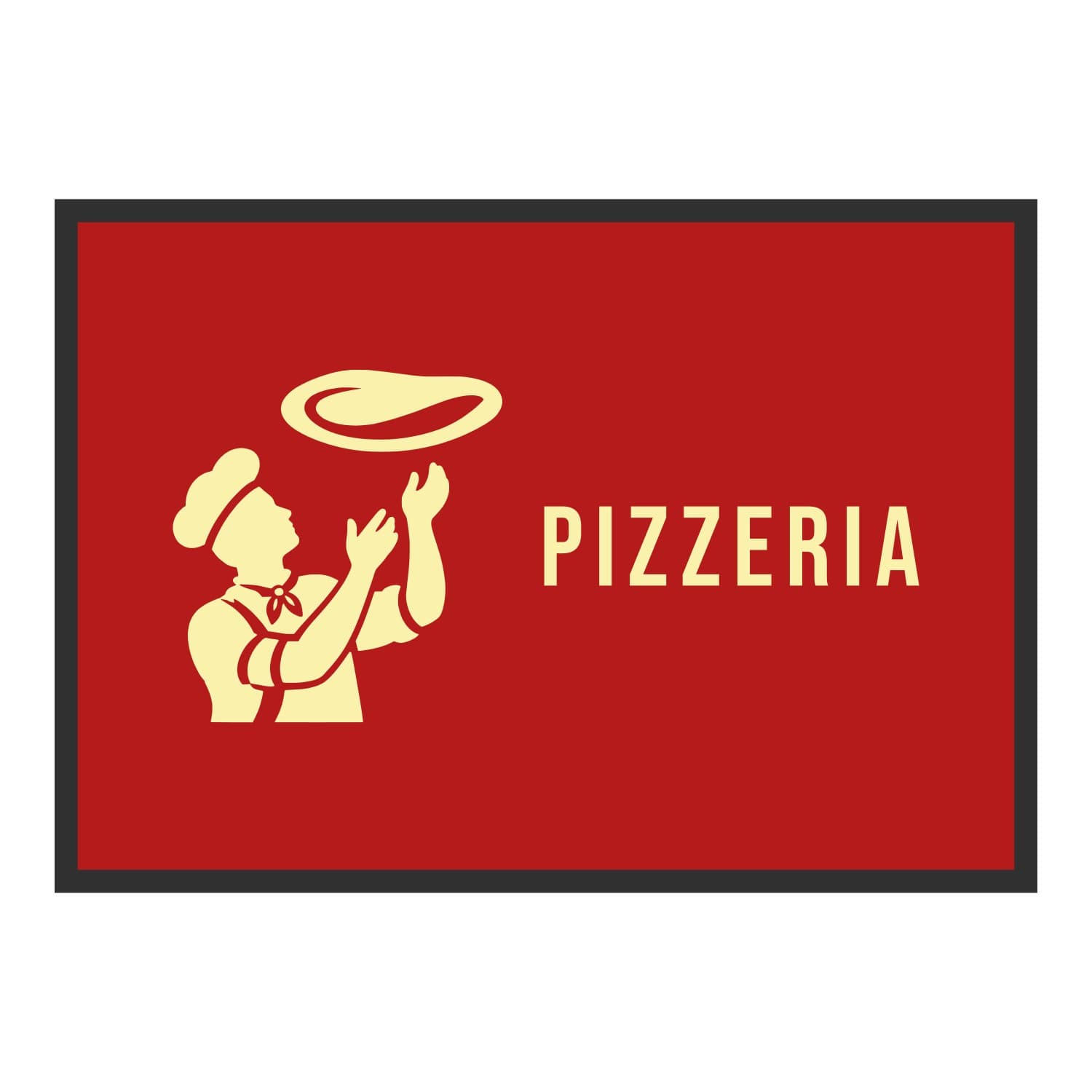 Vue du tapis Pizzaiolo Pizzeria dans son format et ses couleurs de départ