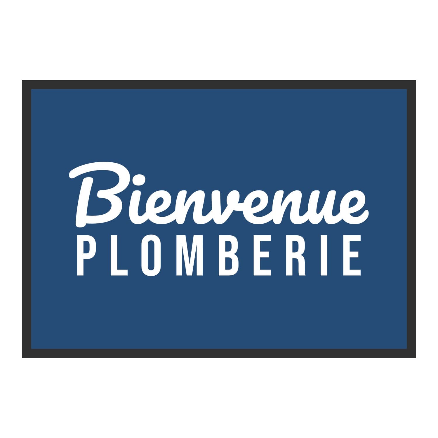 Vue du tapis Bienvenue plomberie dans son format et ses couleurs de départ