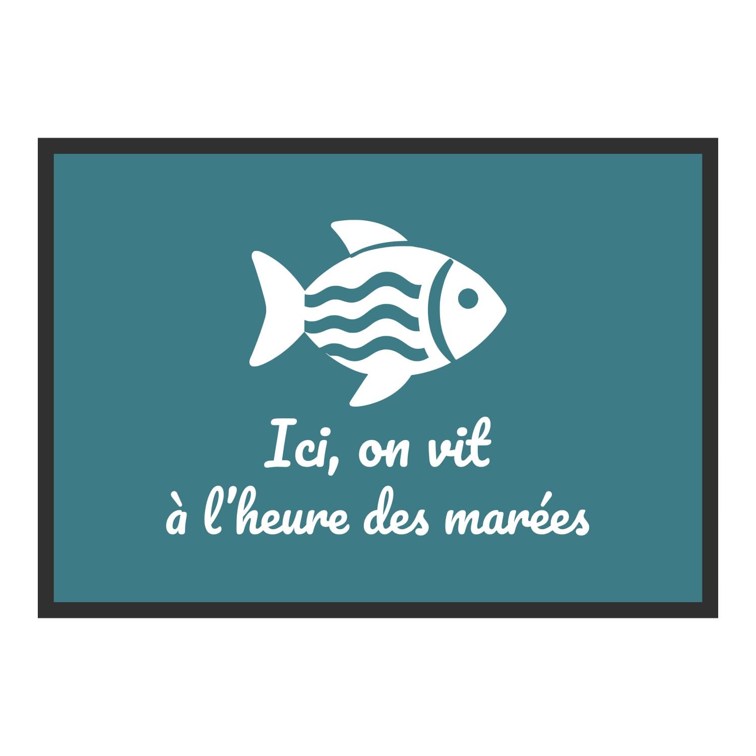 Vue du tapis À l’heure des marées dans son format et ses couleurs de départ