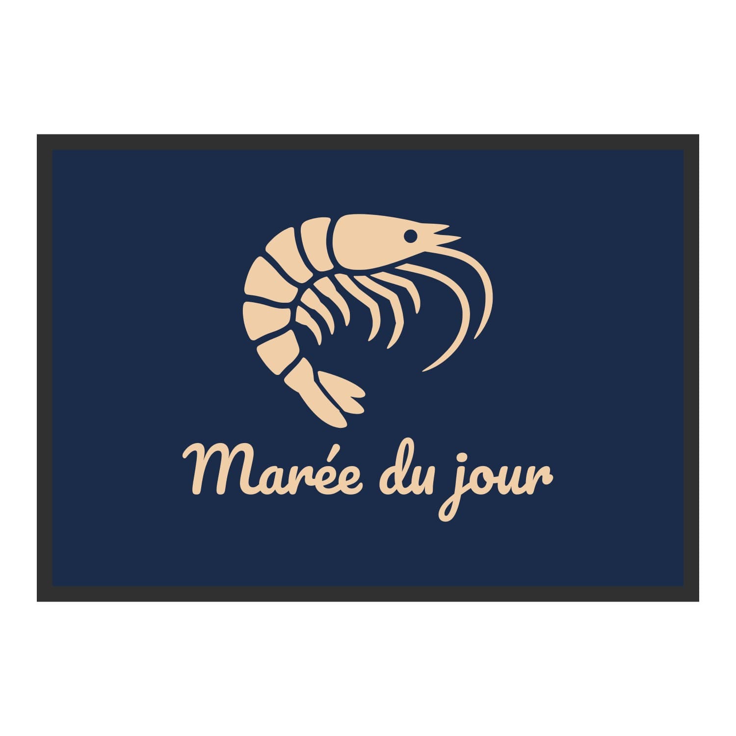 Vue du tapis Crevette Marée du jour dans son format et ses couleurs de départ
