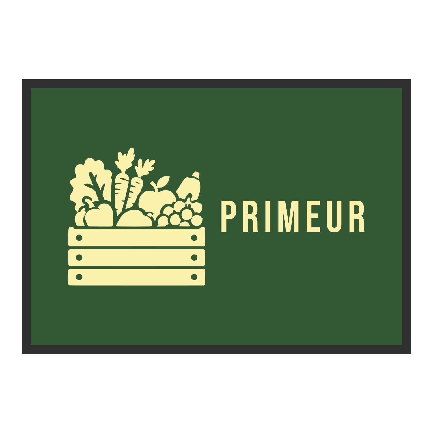 Vue du tapis Cagette Primeur dans son format et ses couleurs de départ