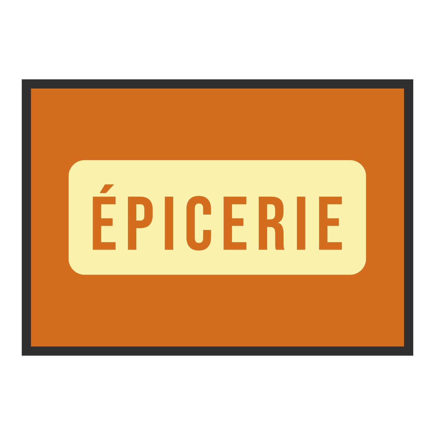 Vue du tapis Épicerie panneau dans son format et ses couleurs de départ