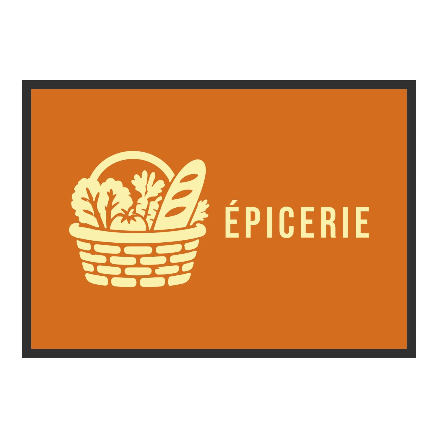 Vue du tapis Panier Épicerie dans son format et ses couleurs de départ