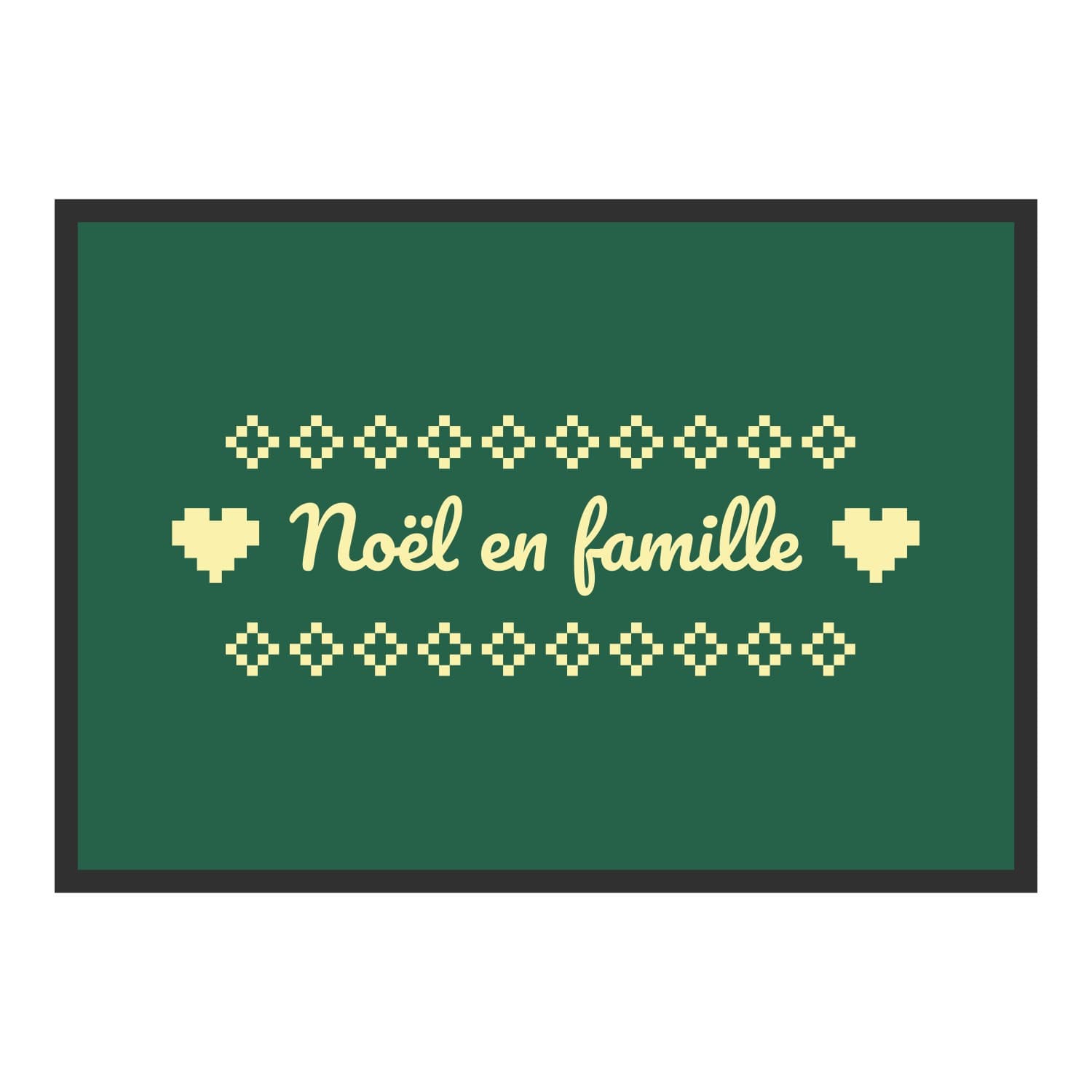Vue du tapis Pull de Noël cœurs dans son format et ses couleurs de départ