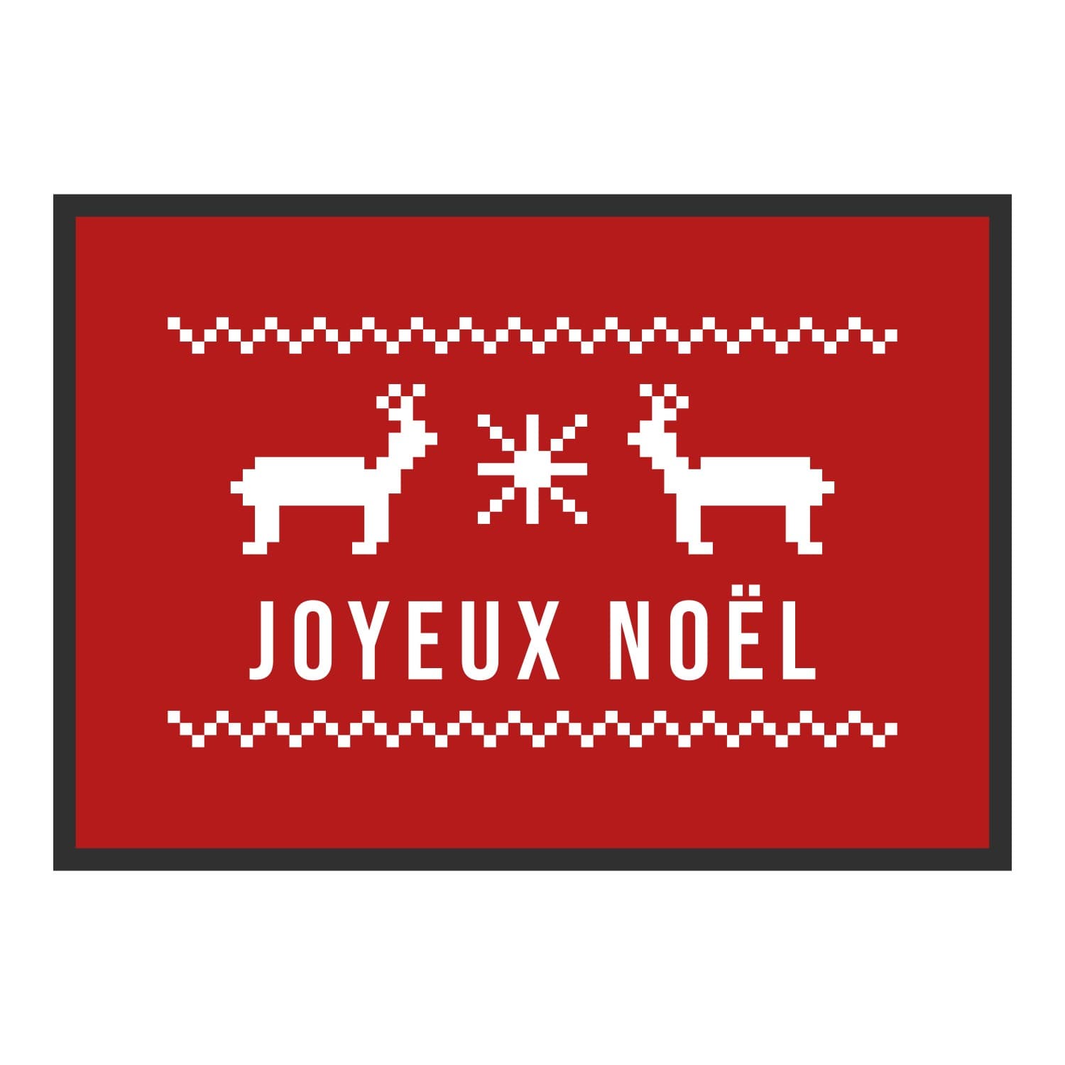 Vue du tapis Pull de Noël rennes dans son format et ses couleurs de départ