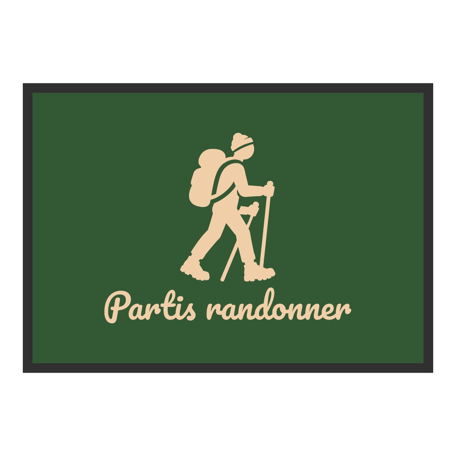 Vue du tapis Partis randonner dans son format et ses couleurs de départ