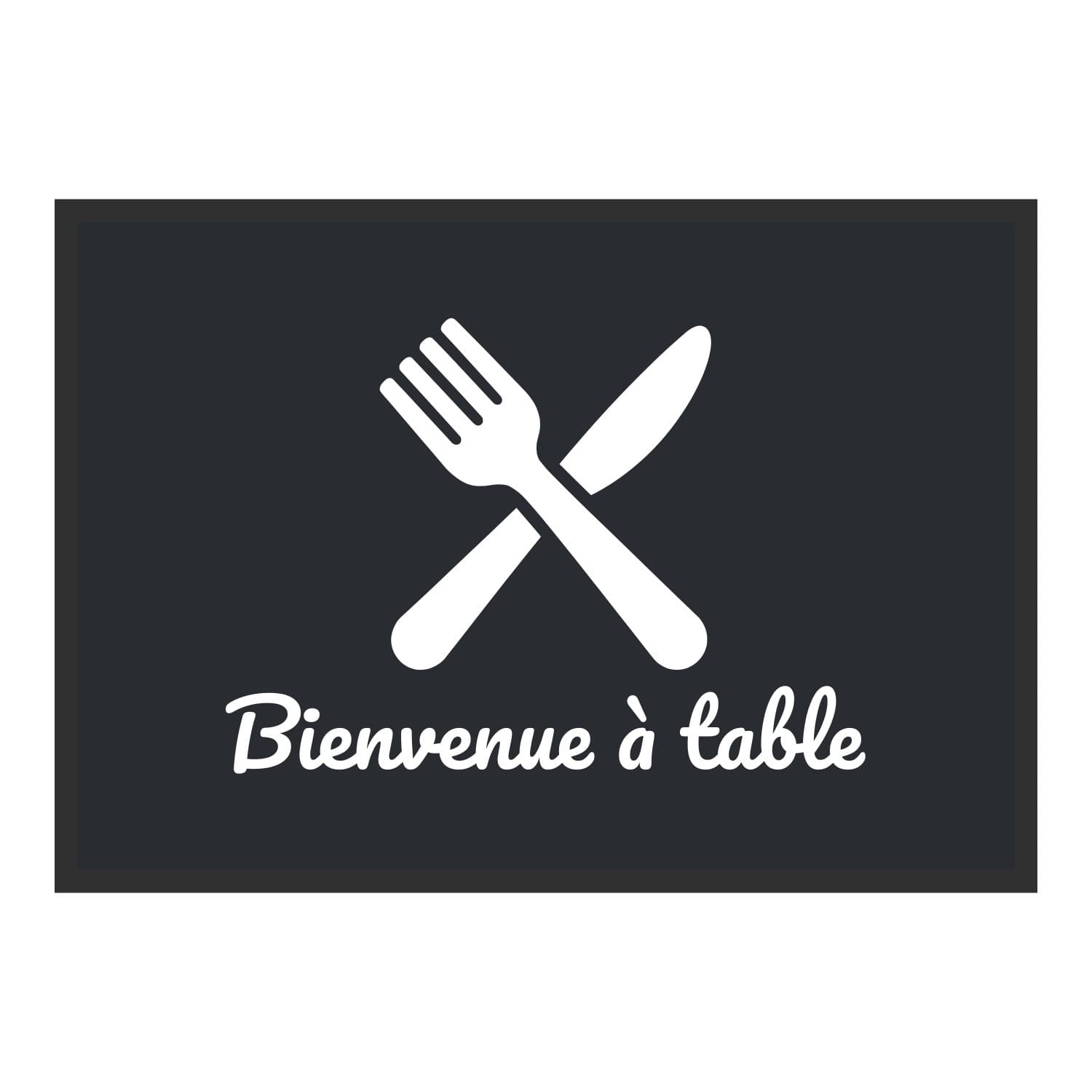 Vue du tapis À table Bienvenue à table dans son format et ses couleurs de départ