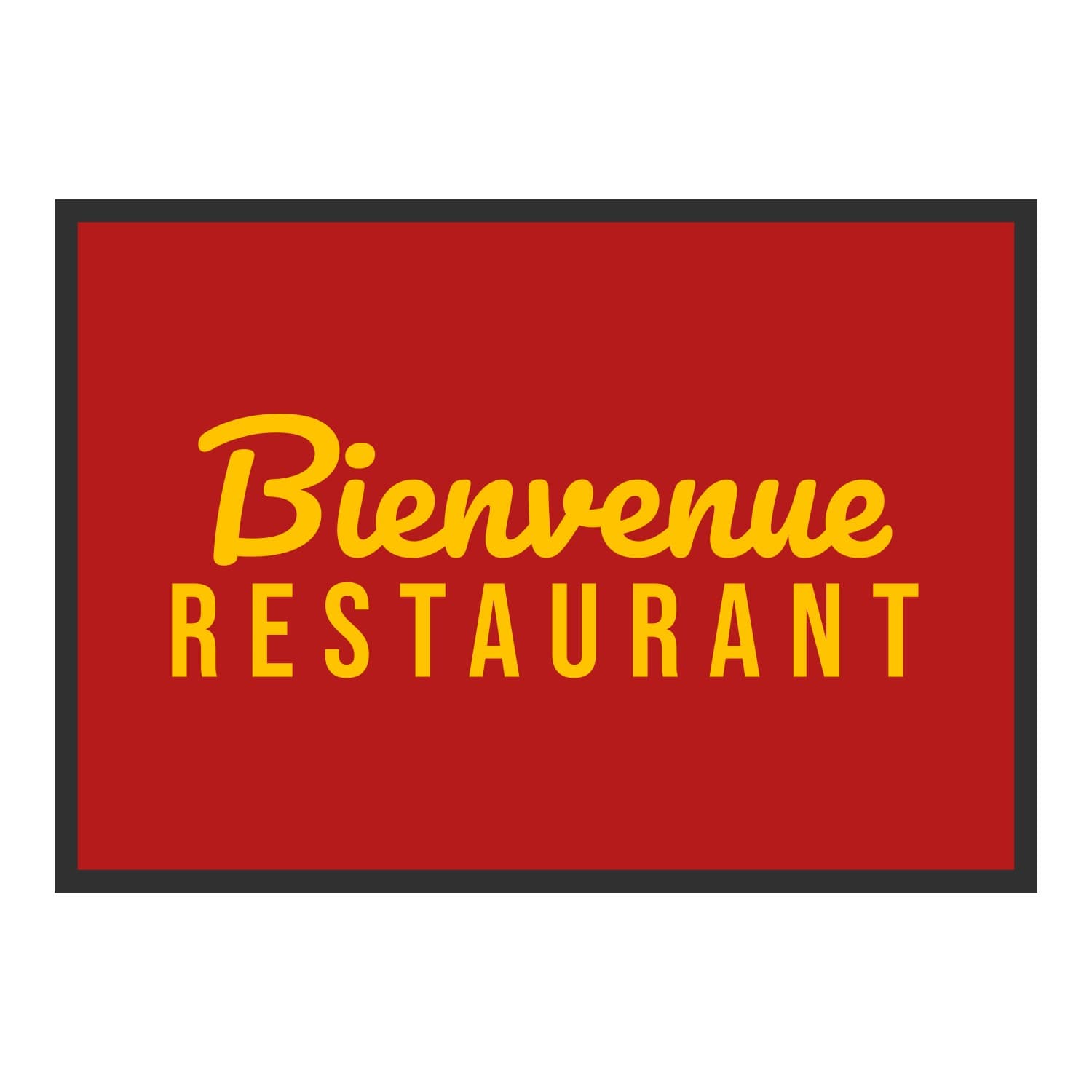 Vue du tapis Bienvenue restaurant dans son format et ses couleurs de départ