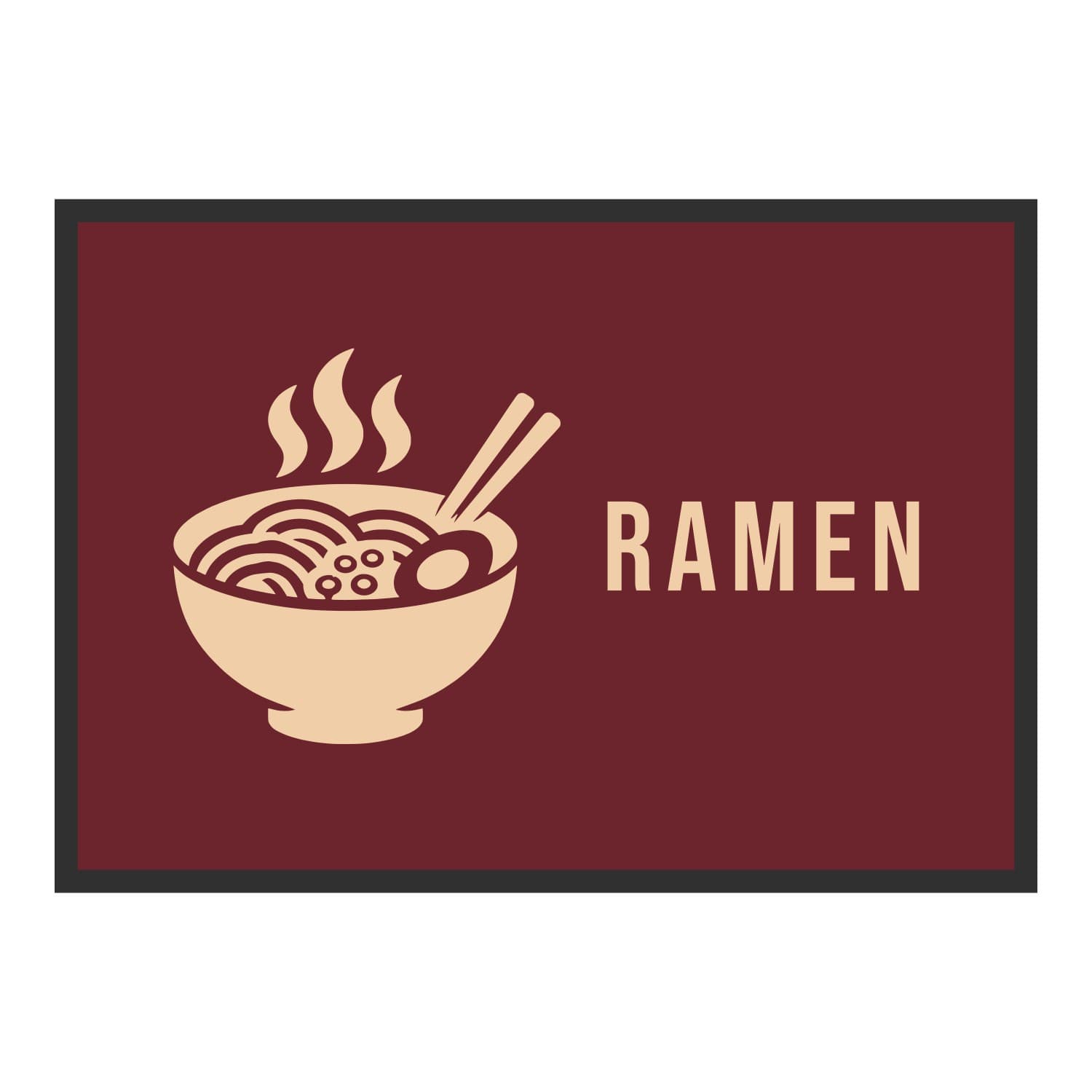 Vue du tapis Ramen Ramen dans son format et ses couleurs de départ