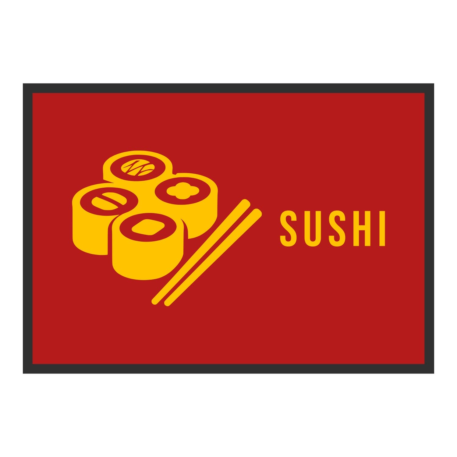 Vue du tapis Sushi Sushi dans son format et ses couleurs de départ