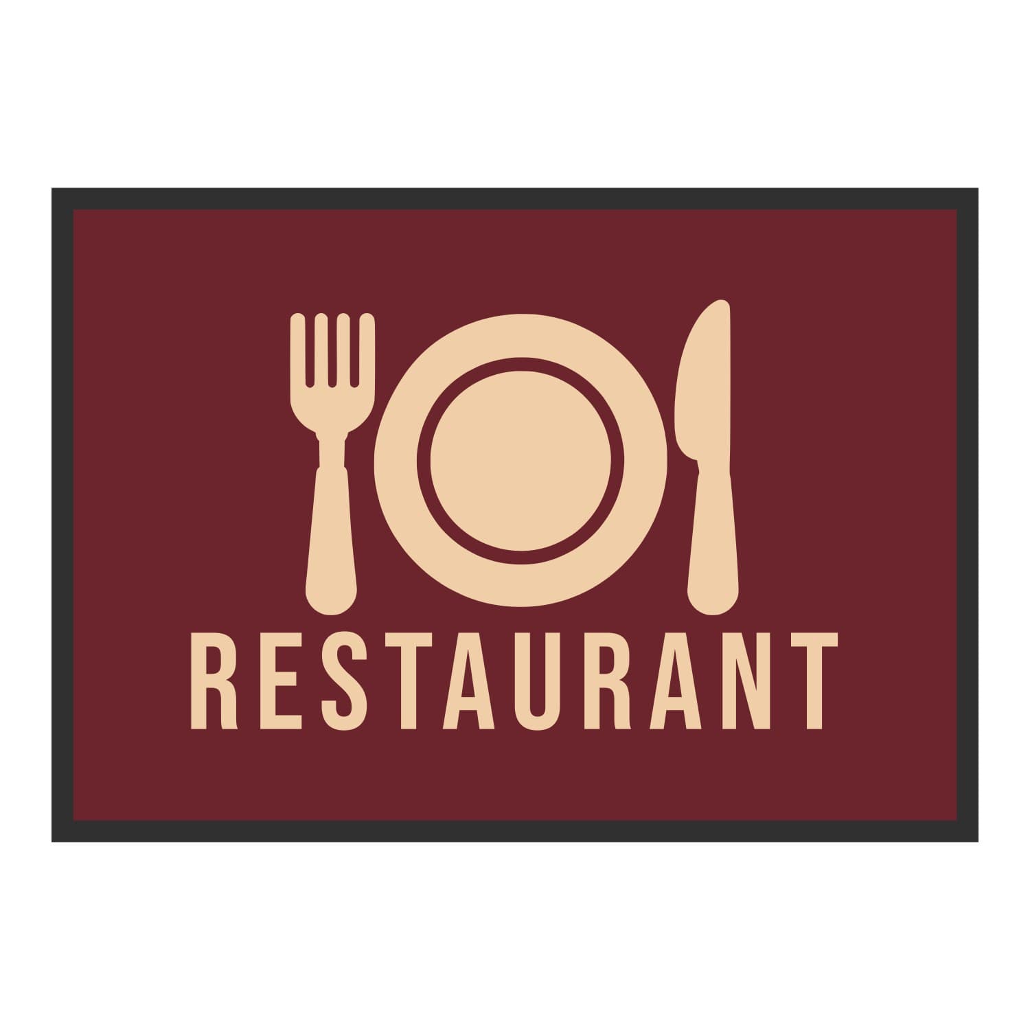 Vue du tapis Assiette Restaurant dans son format et ses couleurs de départ
