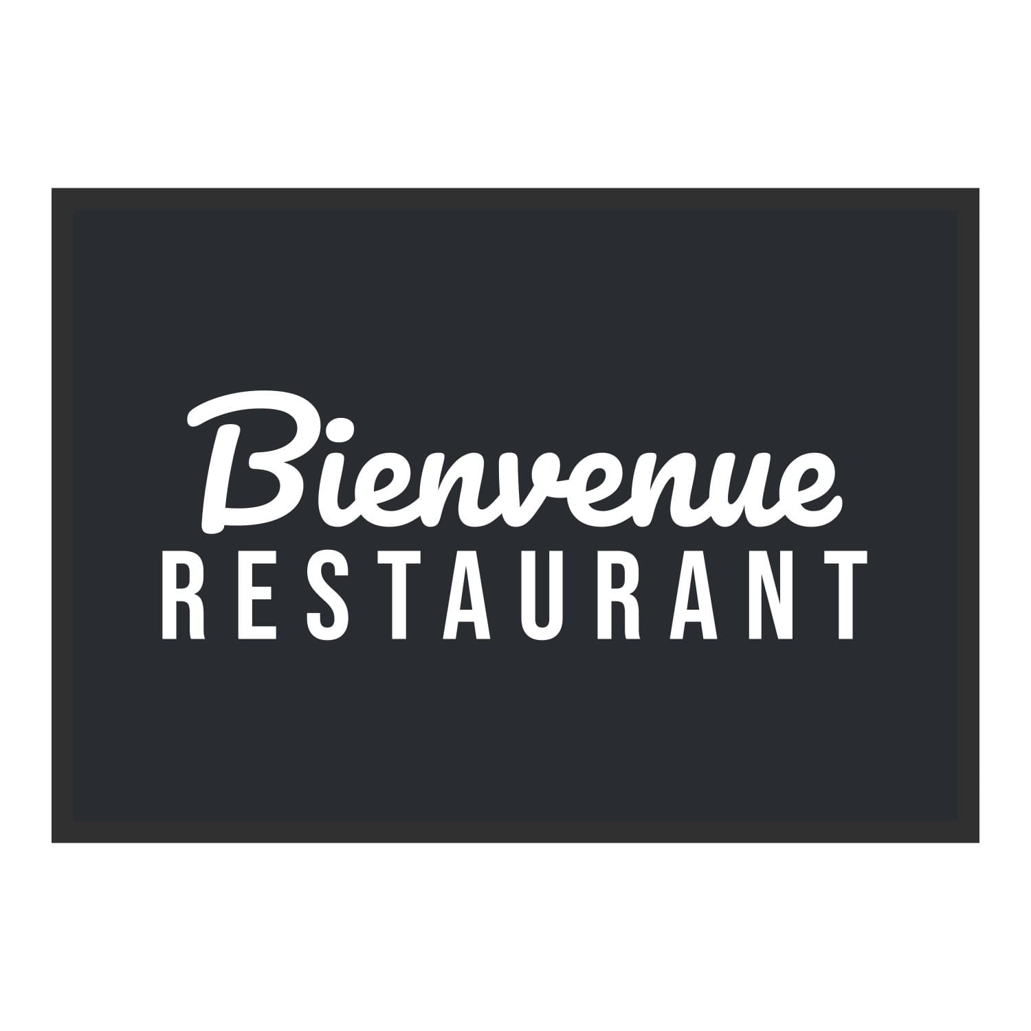 Vue du tapis Bienvenue restaurant dans son format et ses couleurs de départ