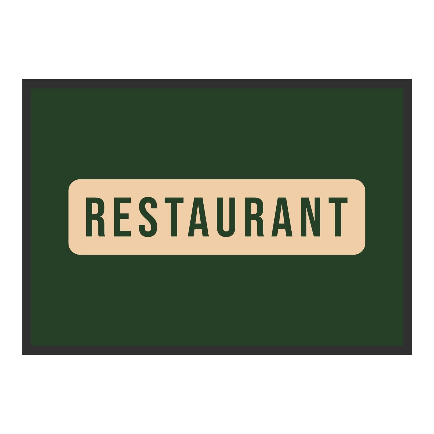 Vue du tapis Restaurant panneau dans son format et ses couleurs de départ