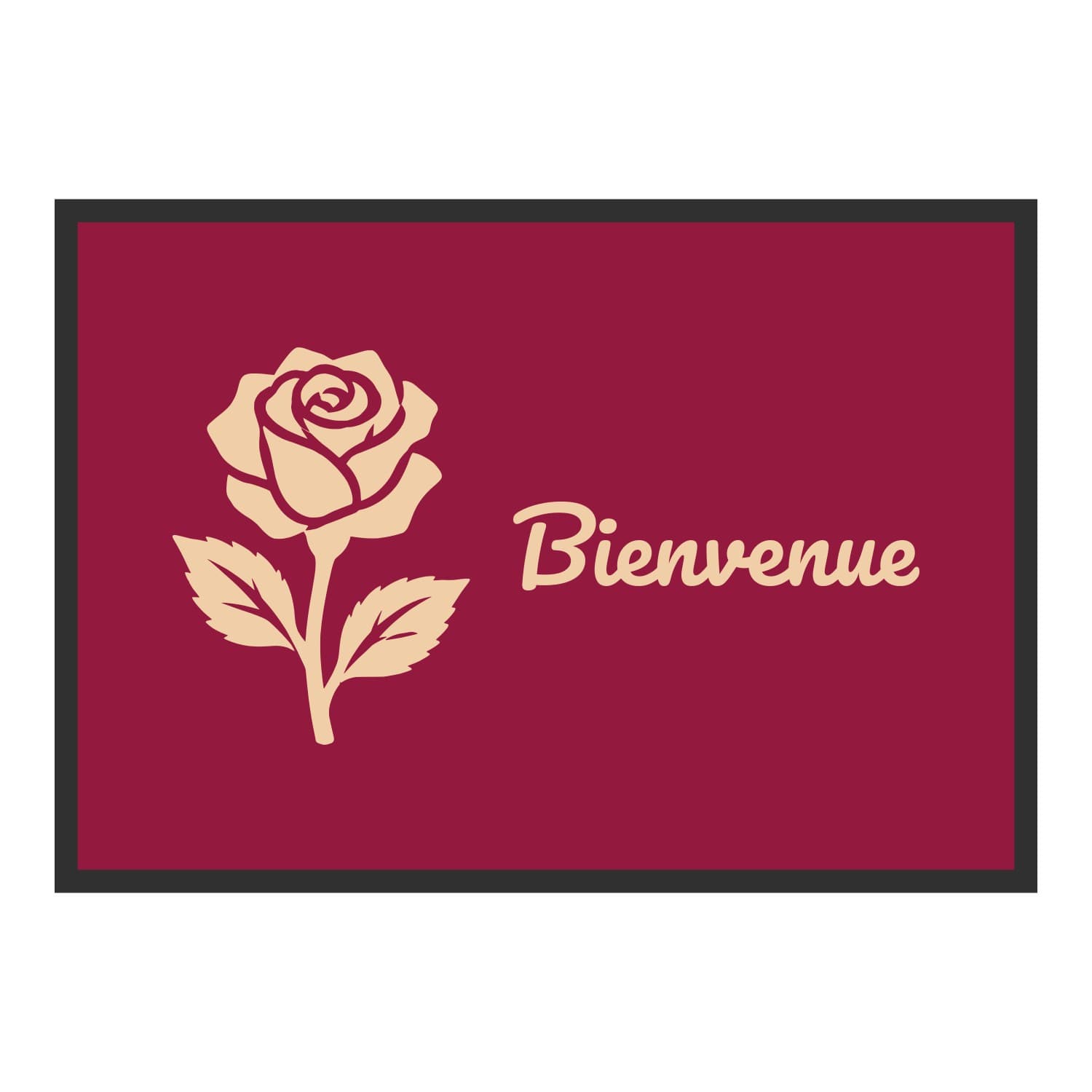 Vue du tapis Rose Bienvenue dans son format et ses couleurs de départ
