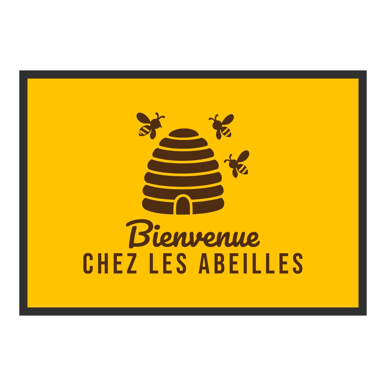 Vue du tapis Bienvenue chez les abeilles dans son format et ses couleurs de départ