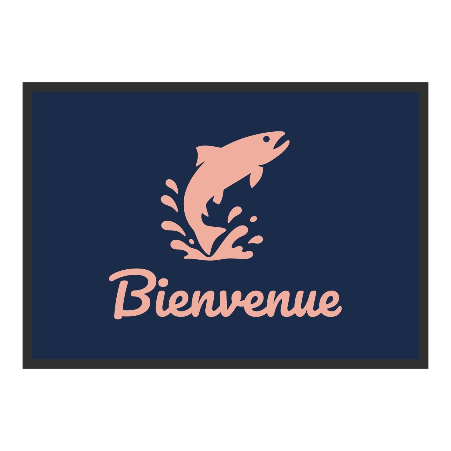 Vue du tapis Saumon Bienvenue dans son format et ses couleurs de départ