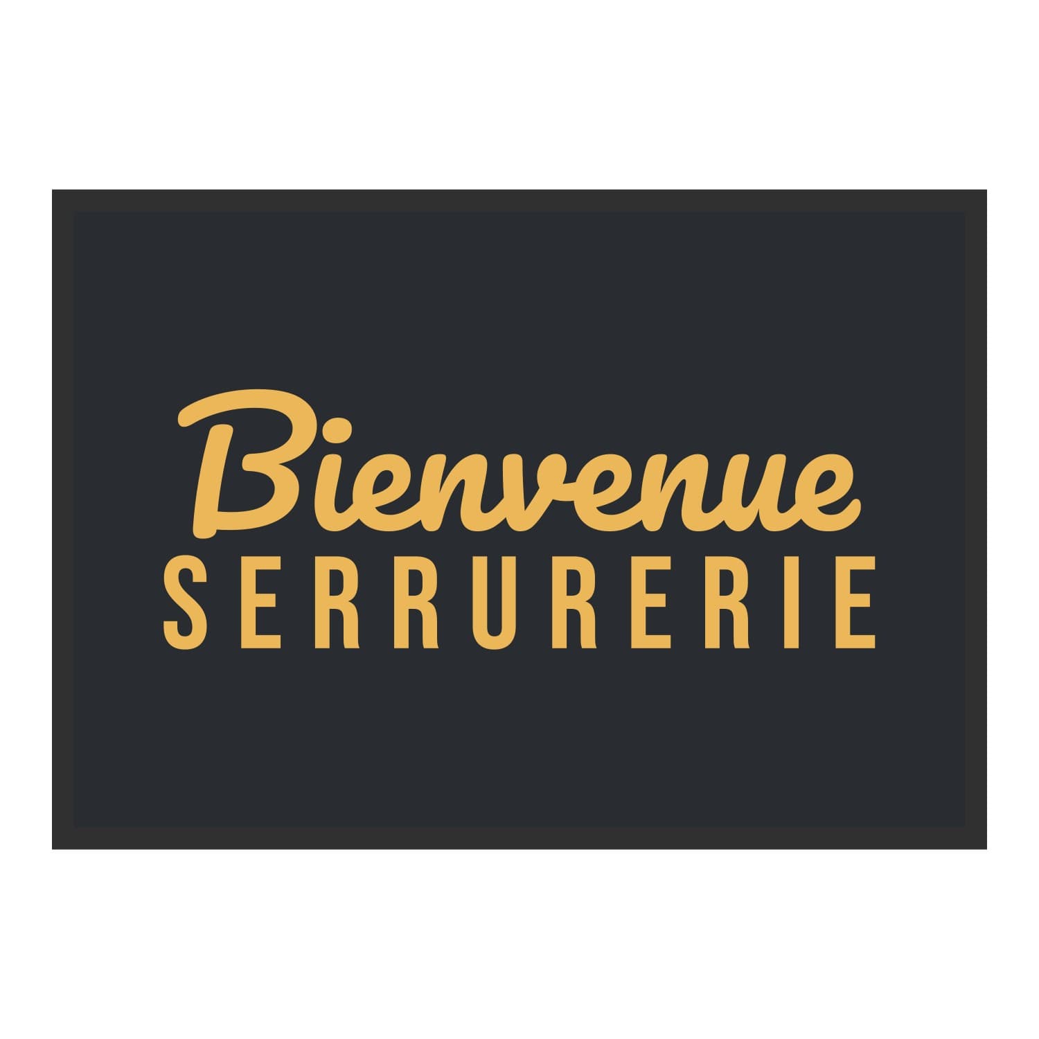Vue du tapis Bienvenue serrurerie dans son format et ses couleurs de départ