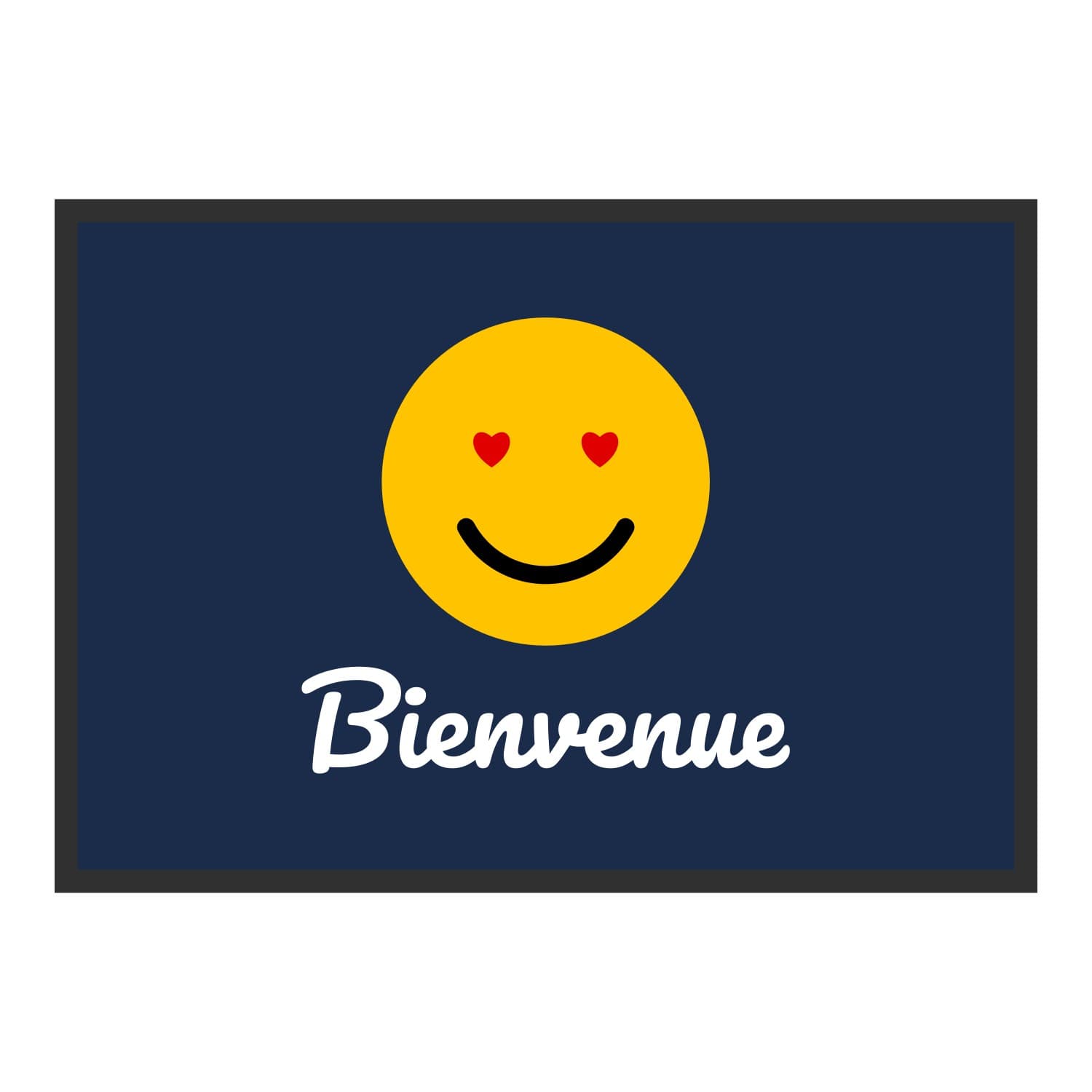 Vue du tapis Smiley amoureux dans son format et ses couleurs de départ