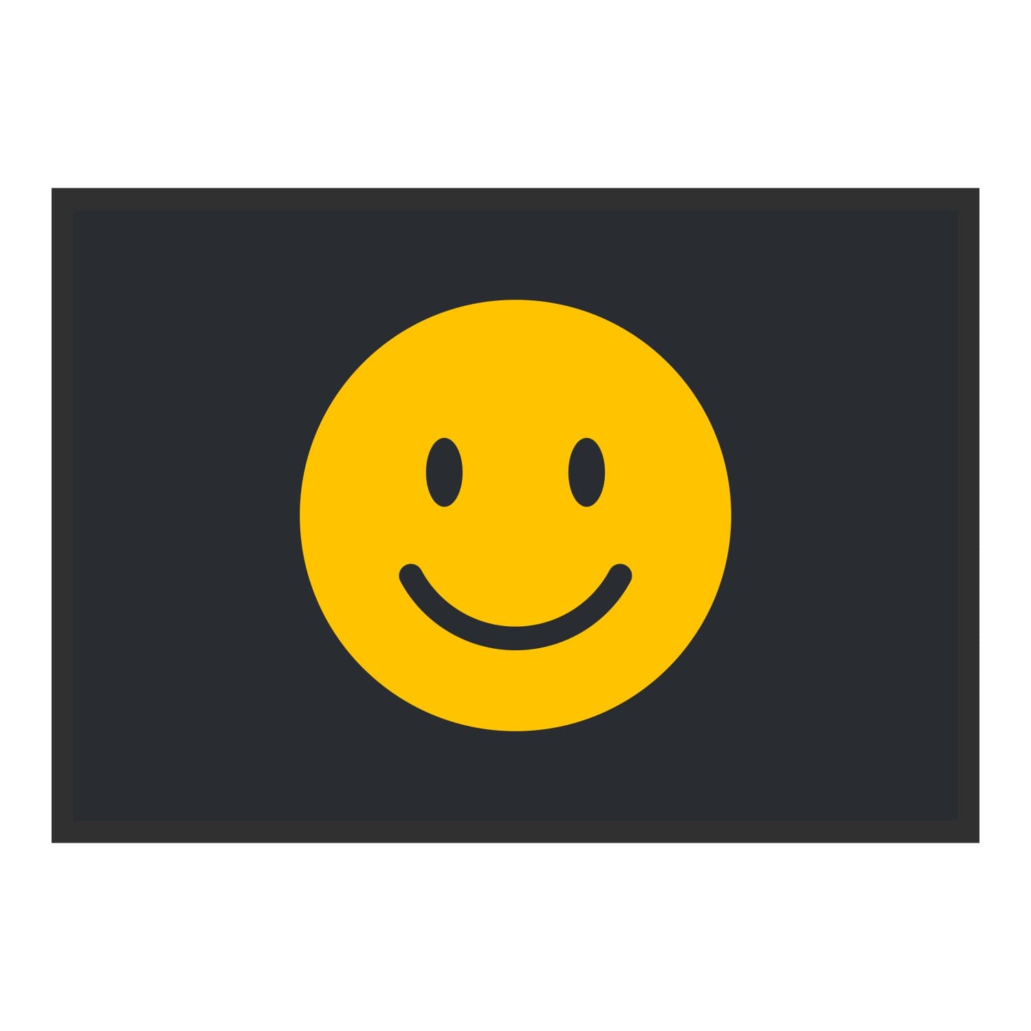 Vue du tapis Smiley XXL dans son format et ses couleurs de départ