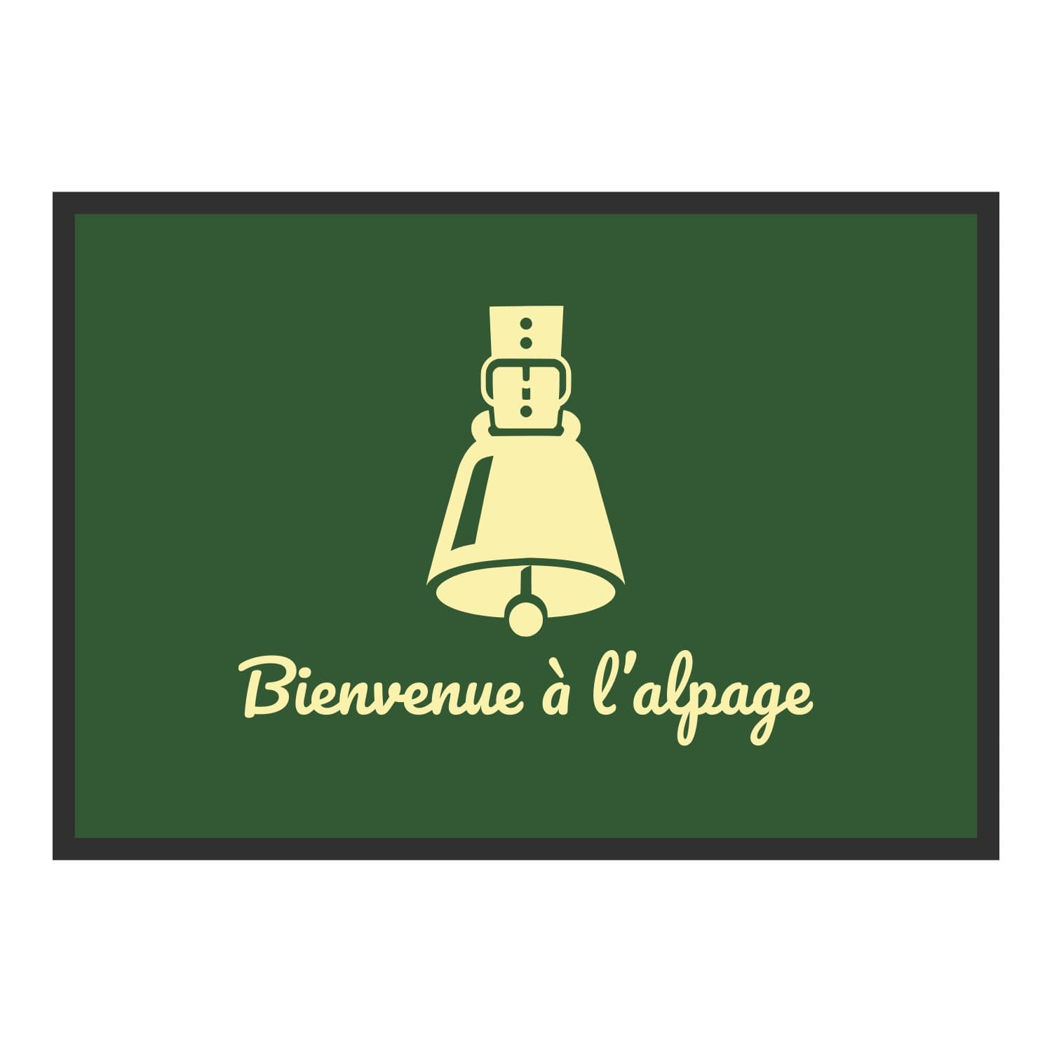 Vue du tapis Bienvenue à l’alpage dans son format et ses couleurs de départ