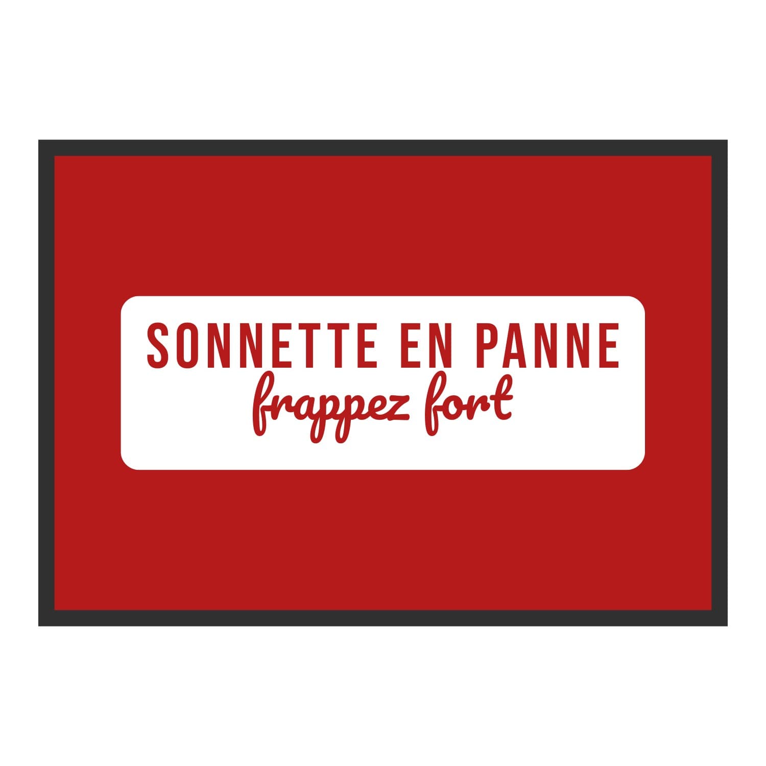 Vue du tapis Sonnette en panne dans son format et ses couleurs de départ