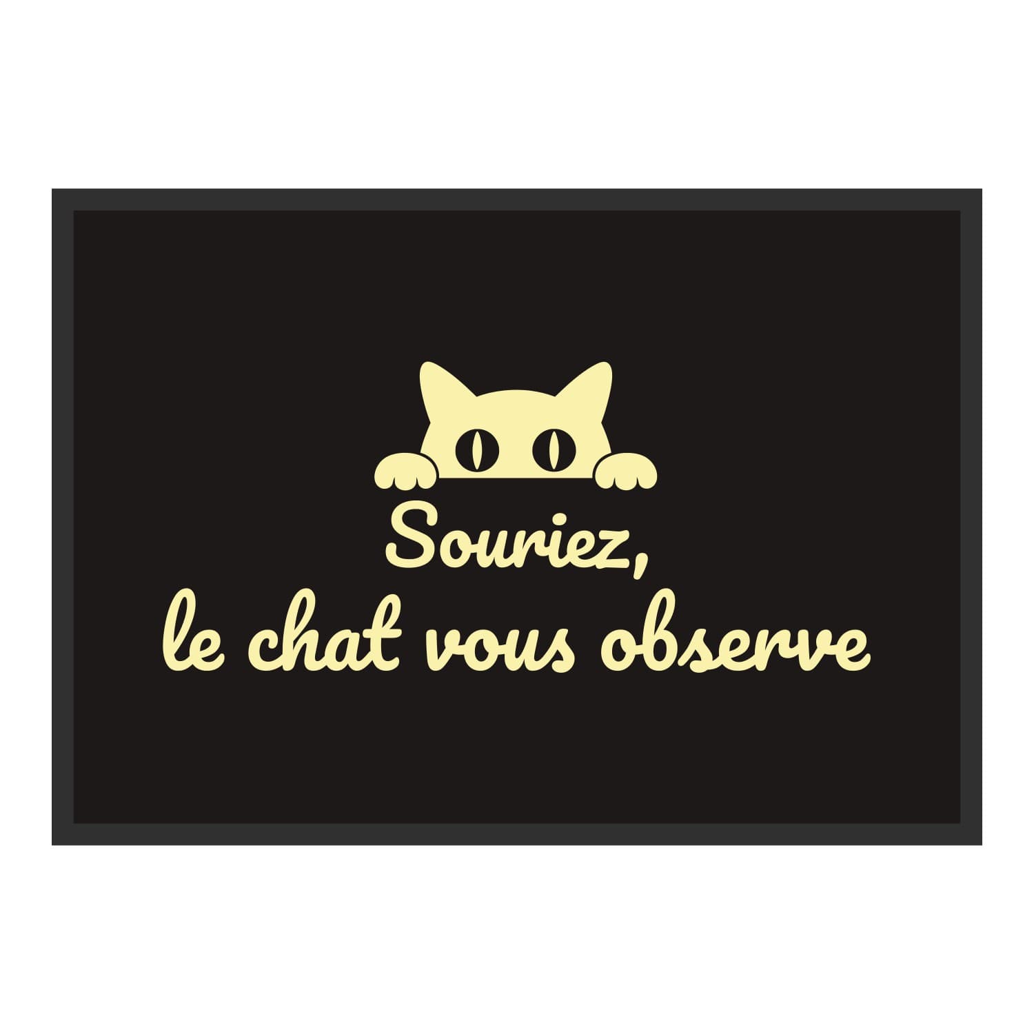 Vue du tapis Souriez, le chat vous observe dans son format et ses couleurs de départ