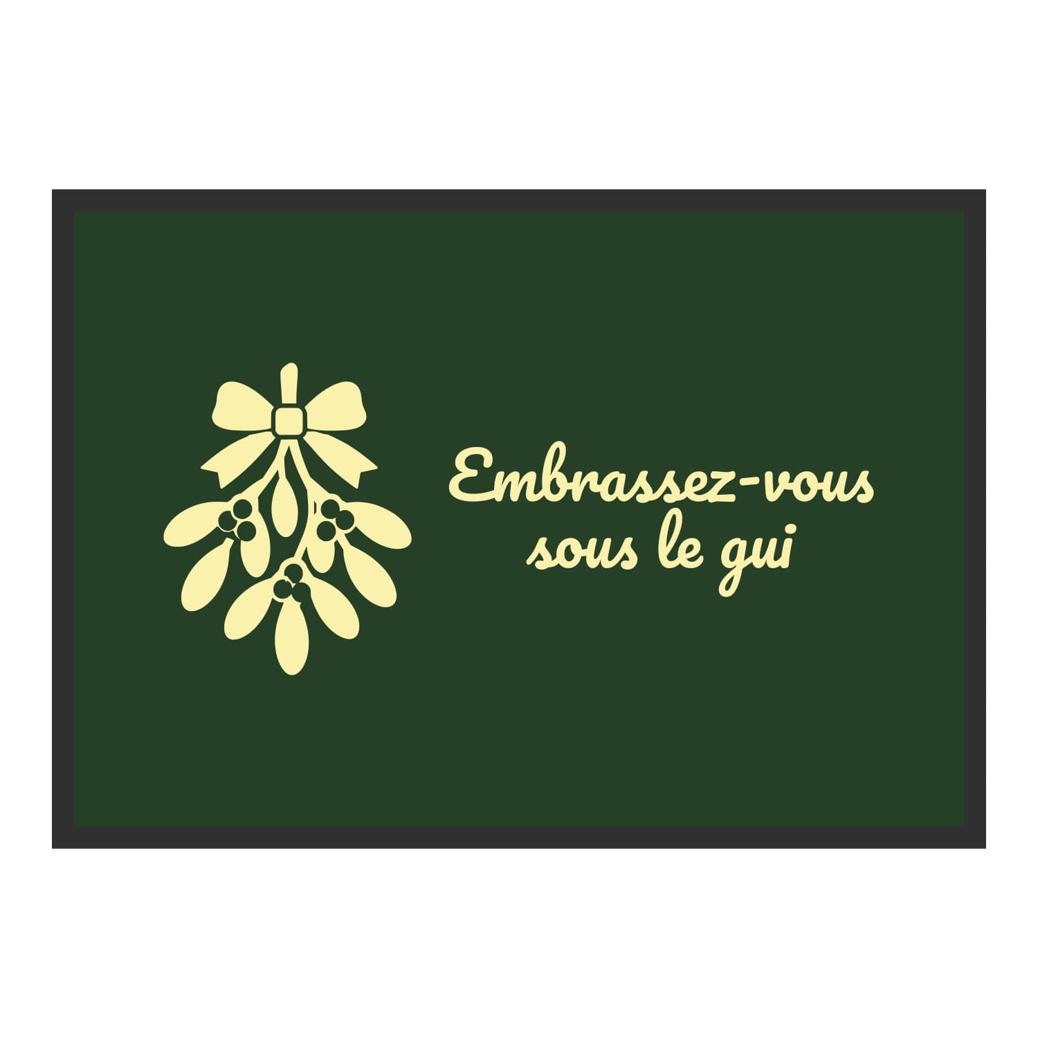 Vue du tapis Embrassez-vous sous le gui dans son format et ses couleurs de départ