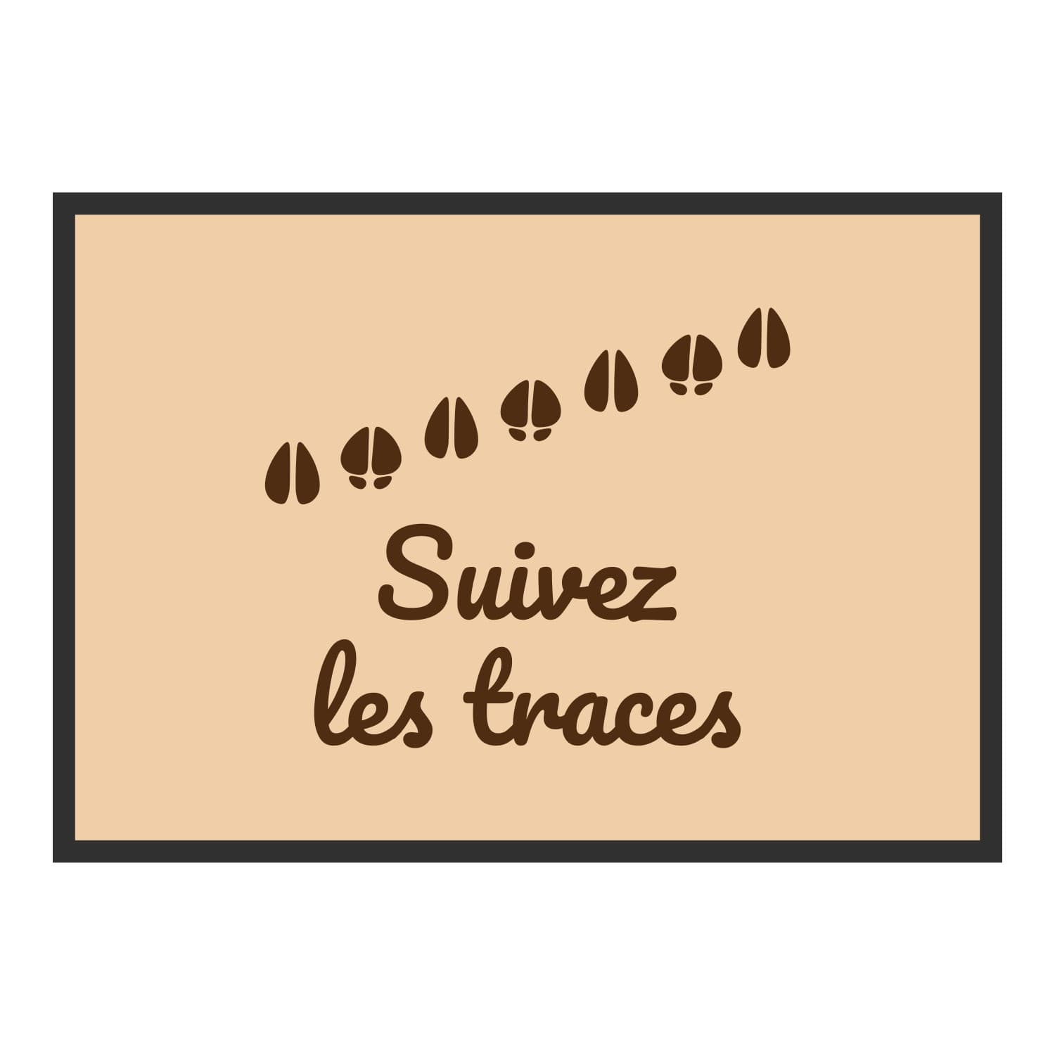 Vue du tapis Suivez les traces dans son format et ses couleurs de départ