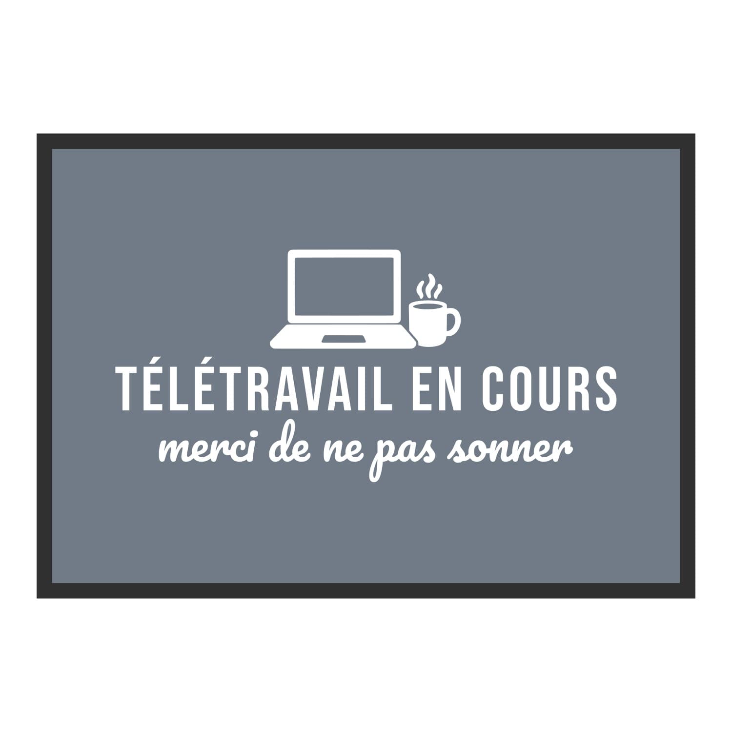 Vue du tapis Télétravail en cours dans son format et ses couleurs de départ