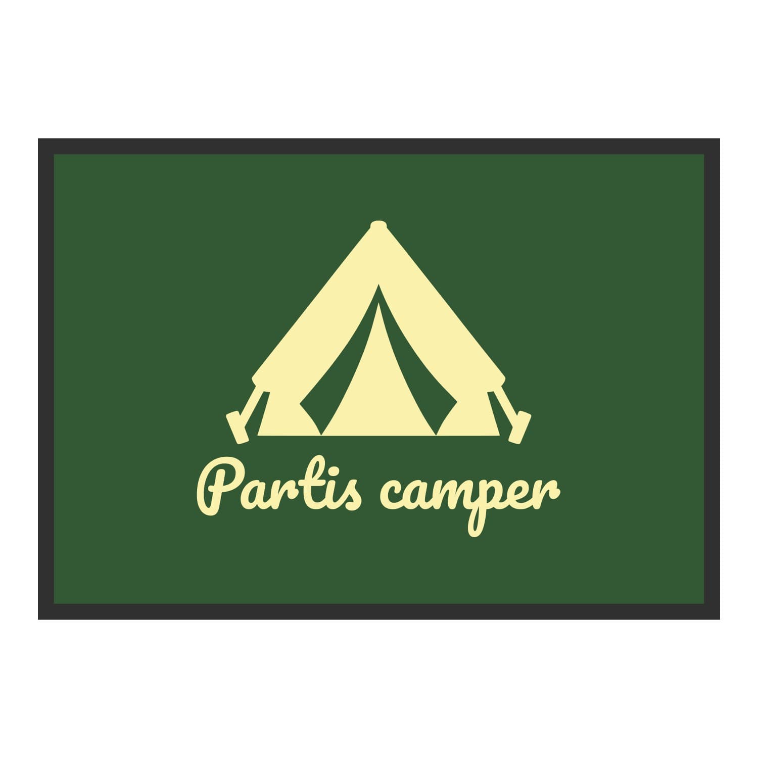Vue du tapis Partis camper dans son format et ses couleurs de départ