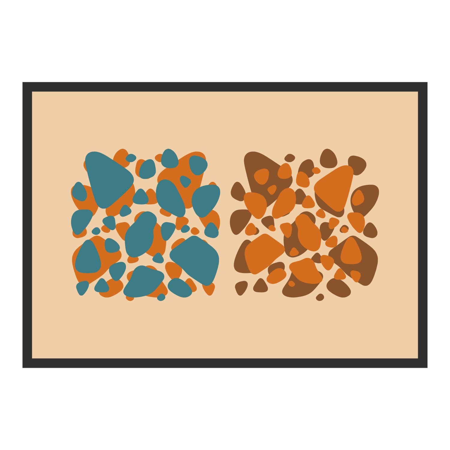 Vue du tapis Terrazzo en couleurs dans son format et ses couleurs de départ