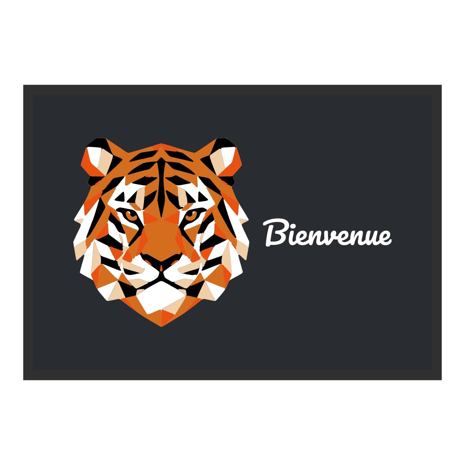 Vue du tapis Tigre géométrique dans son format et ses couleurs de départ