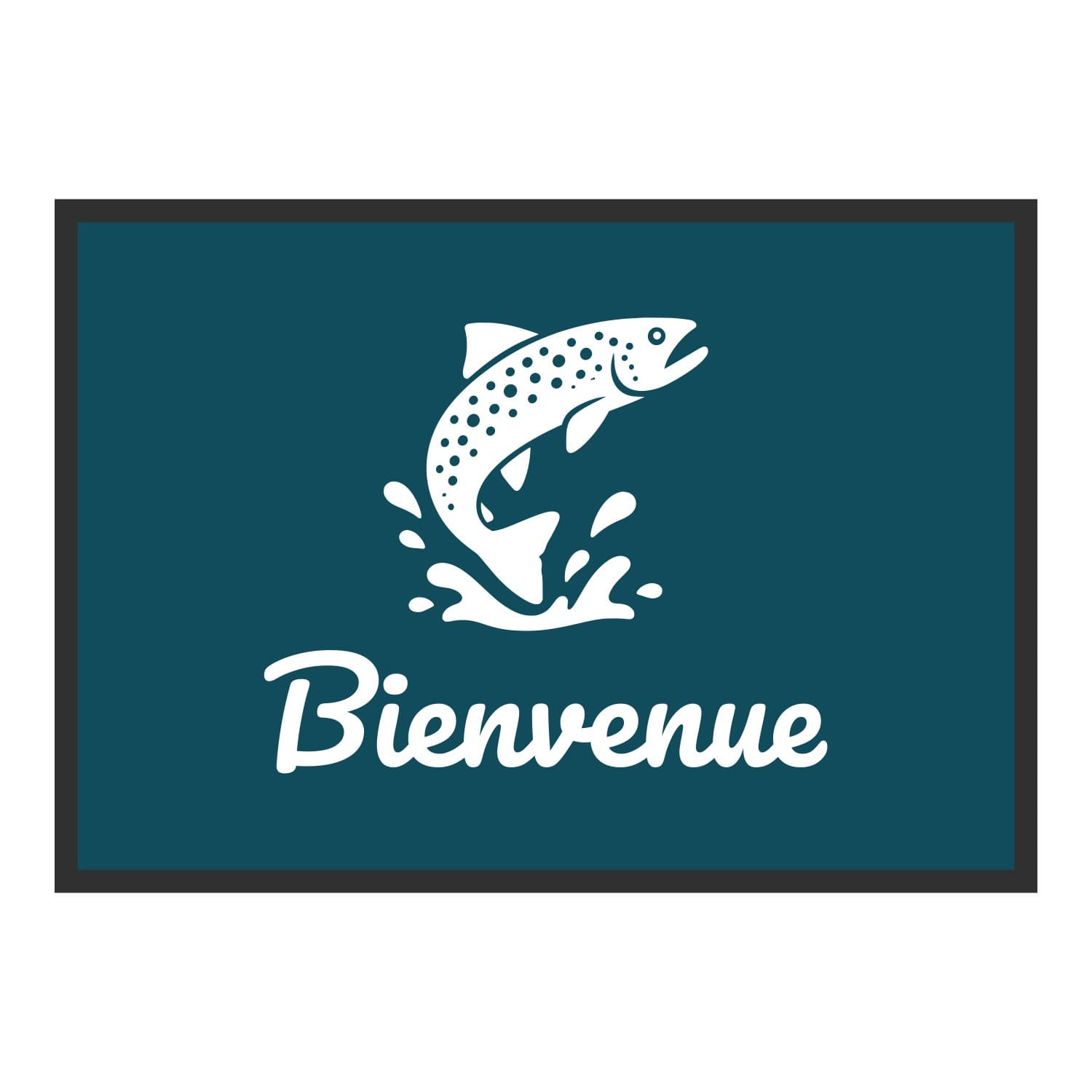 Vue du tapis Truite Bienvenue dans son format et ses couleurs de départ