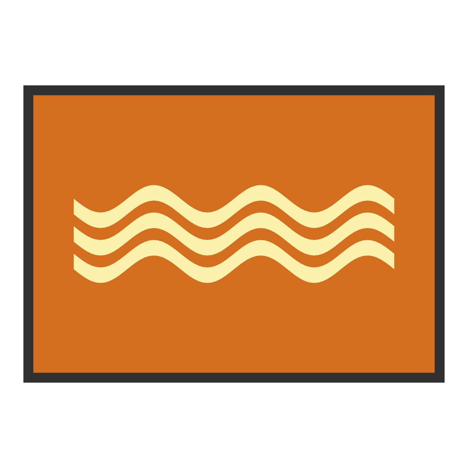 Vue du tapis Vagues années 70 dans son format et ses couleurs de départ